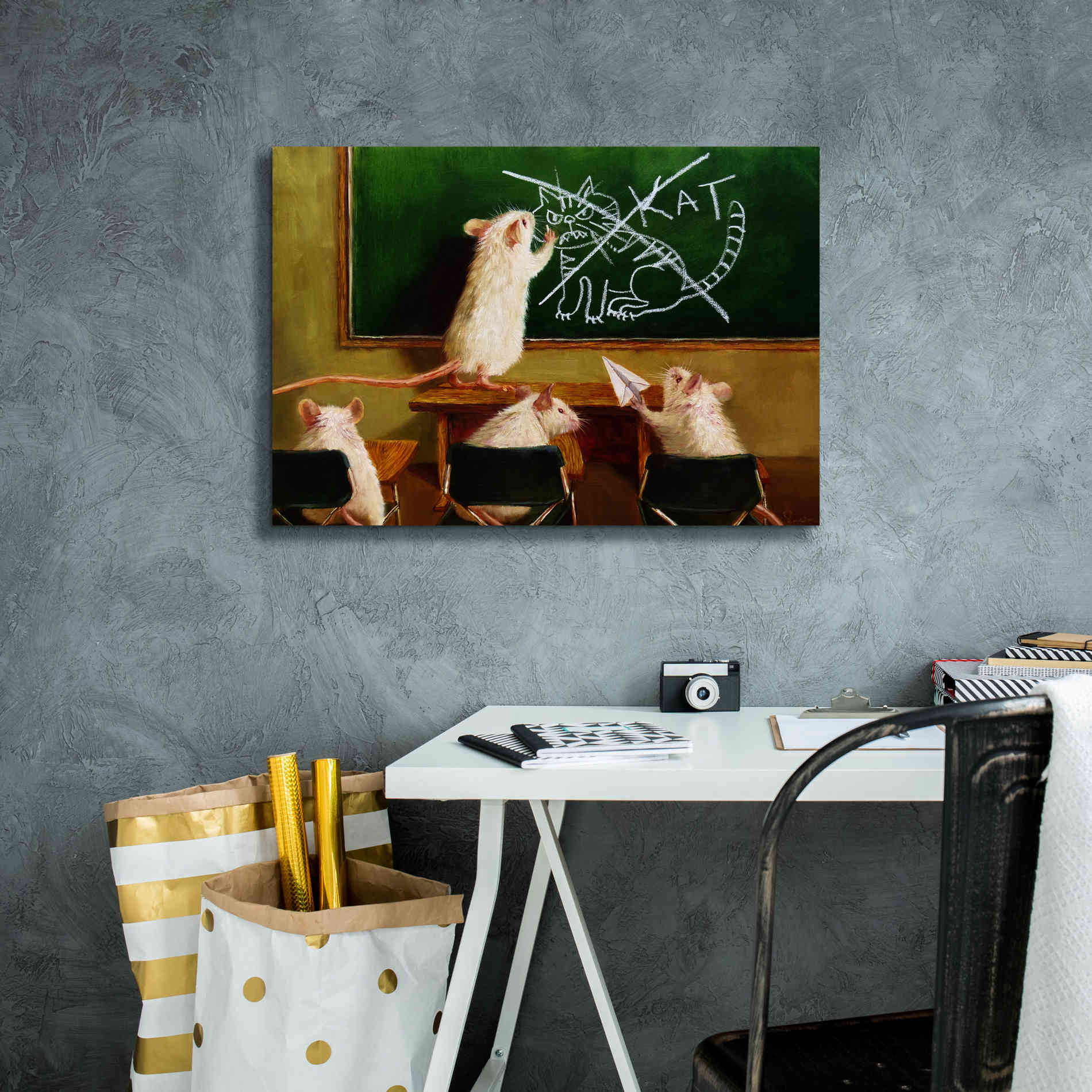 'When the Cat Is Away' by Lucia Heffernan, Canvas Wall Art,26x18