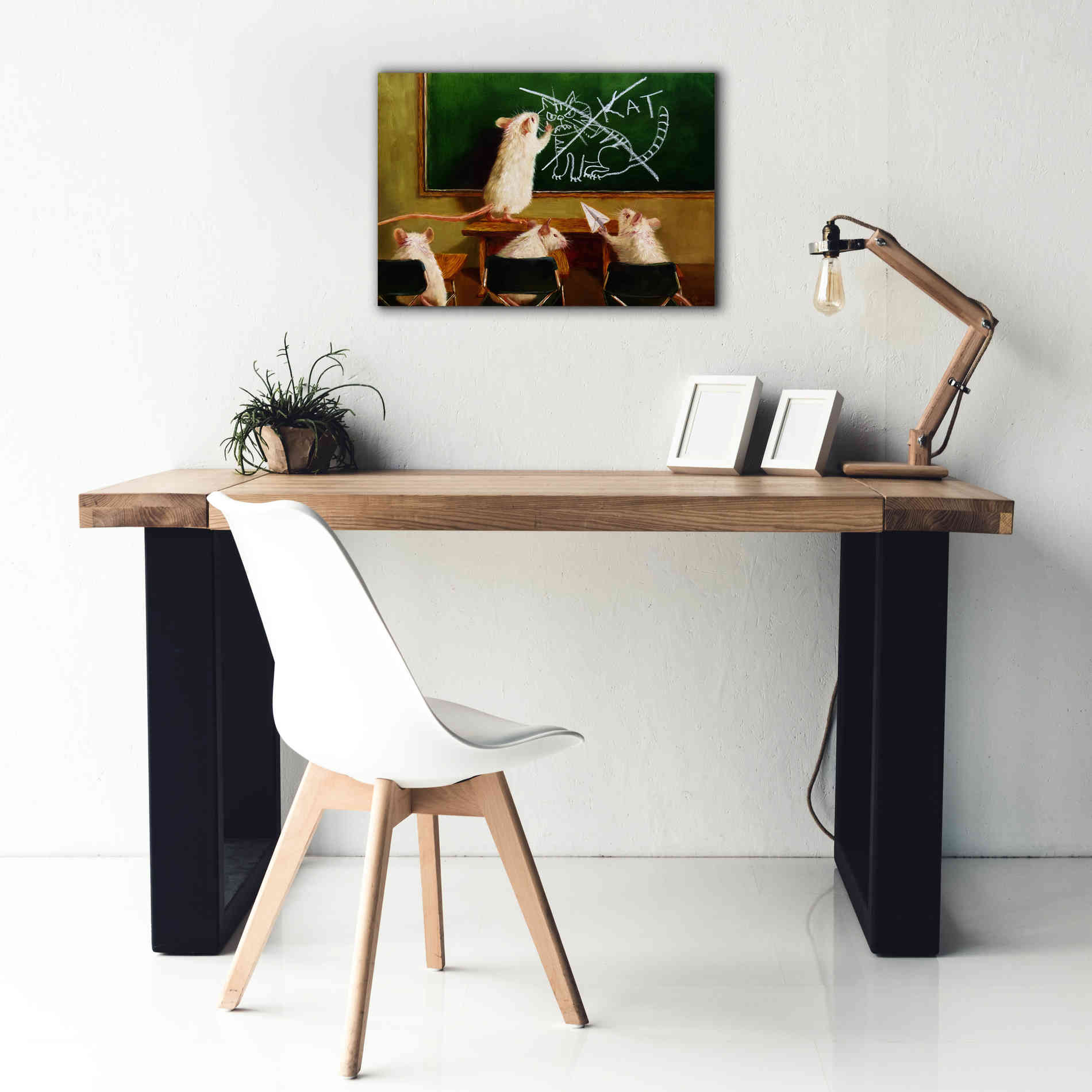 'When the Cat Is Away' by Lucia Heffernan, Canvas Wall Art,26x18