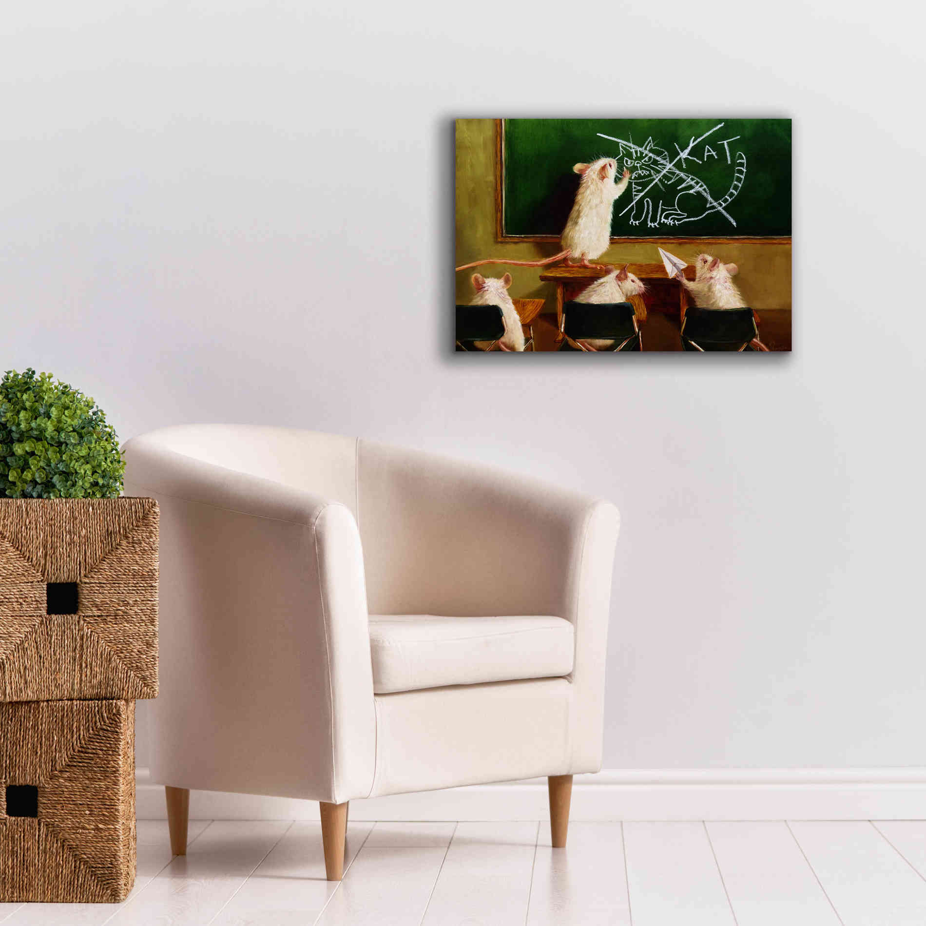'When the Cat Is Away' by Lucia Heffernan, Canvas Wall Art,26x18
