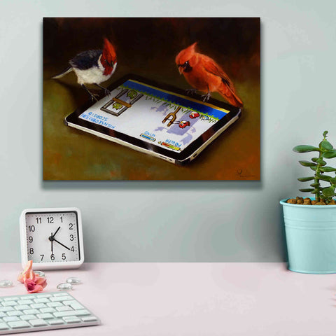 Image of 'Angry Birds' by Lucia Heffernan, Canvas Wall Art,16x12