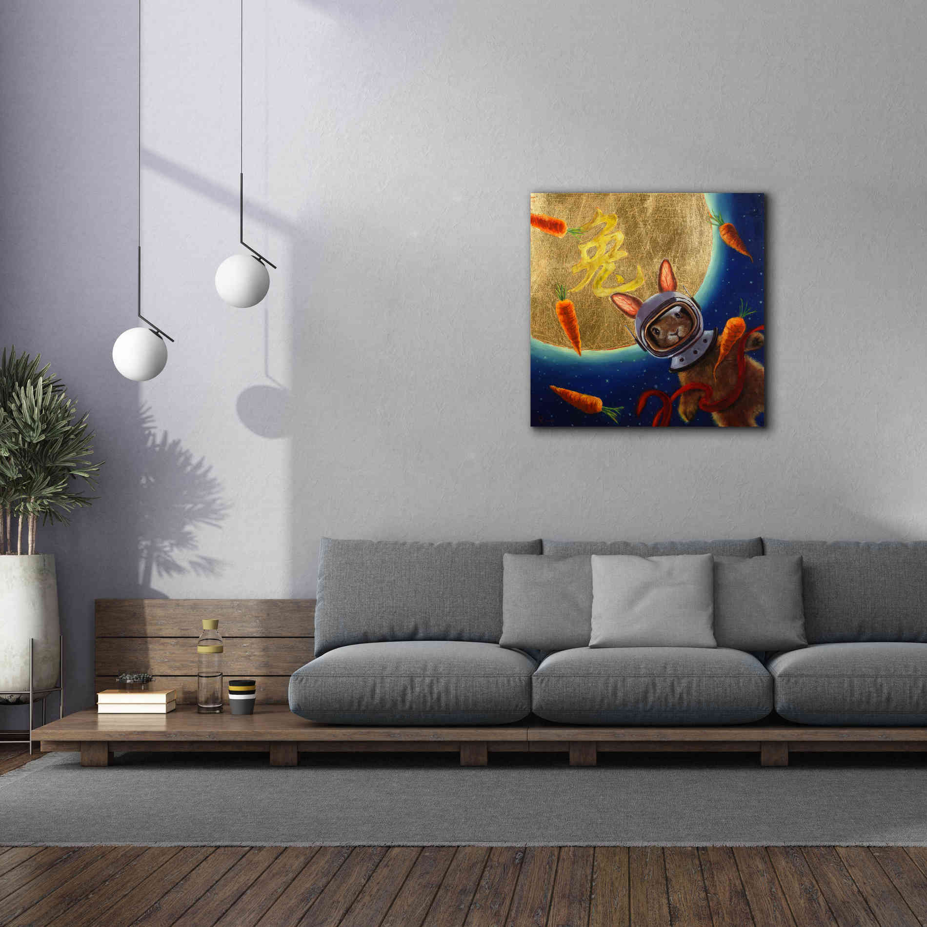 'Journey to the Moon' by Lucia Heffernan, Canvas Wall Art,37x37