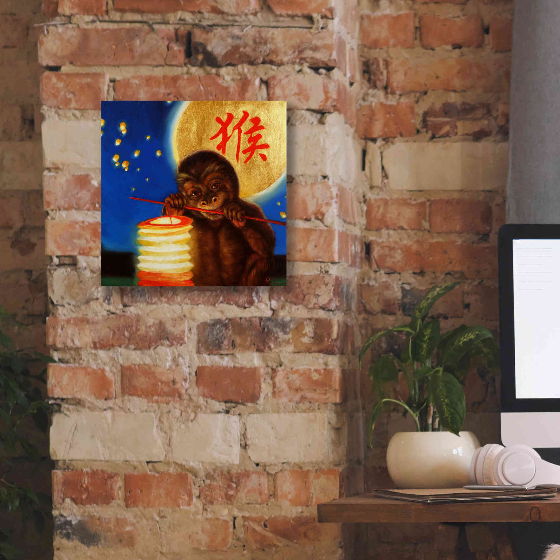 'Monkeyshine' by Lucia Heffernan, Canvas Wall Art,12x12