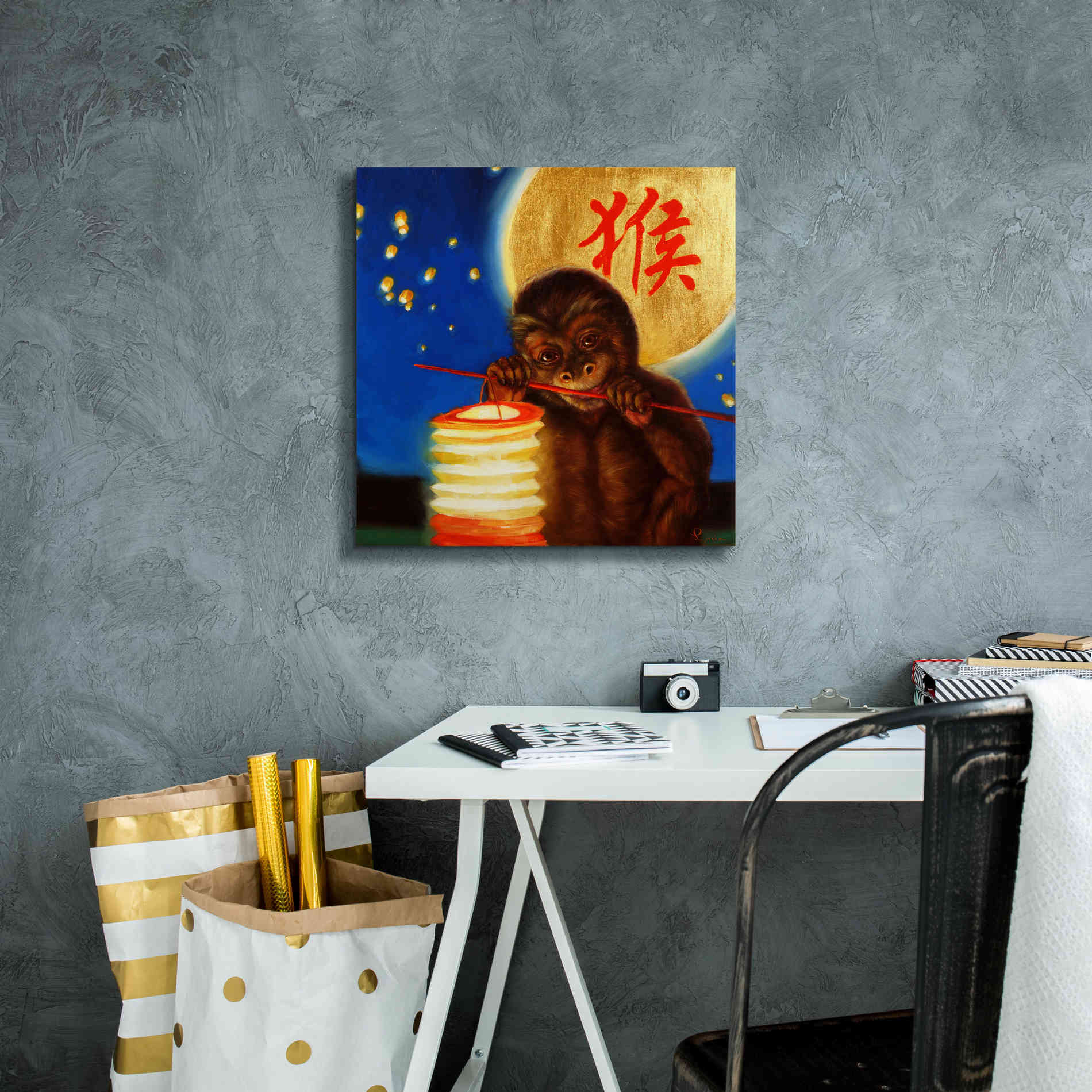 'Monkeyshine' by Lucia Heffernan, Canvas Wall Art,18x18