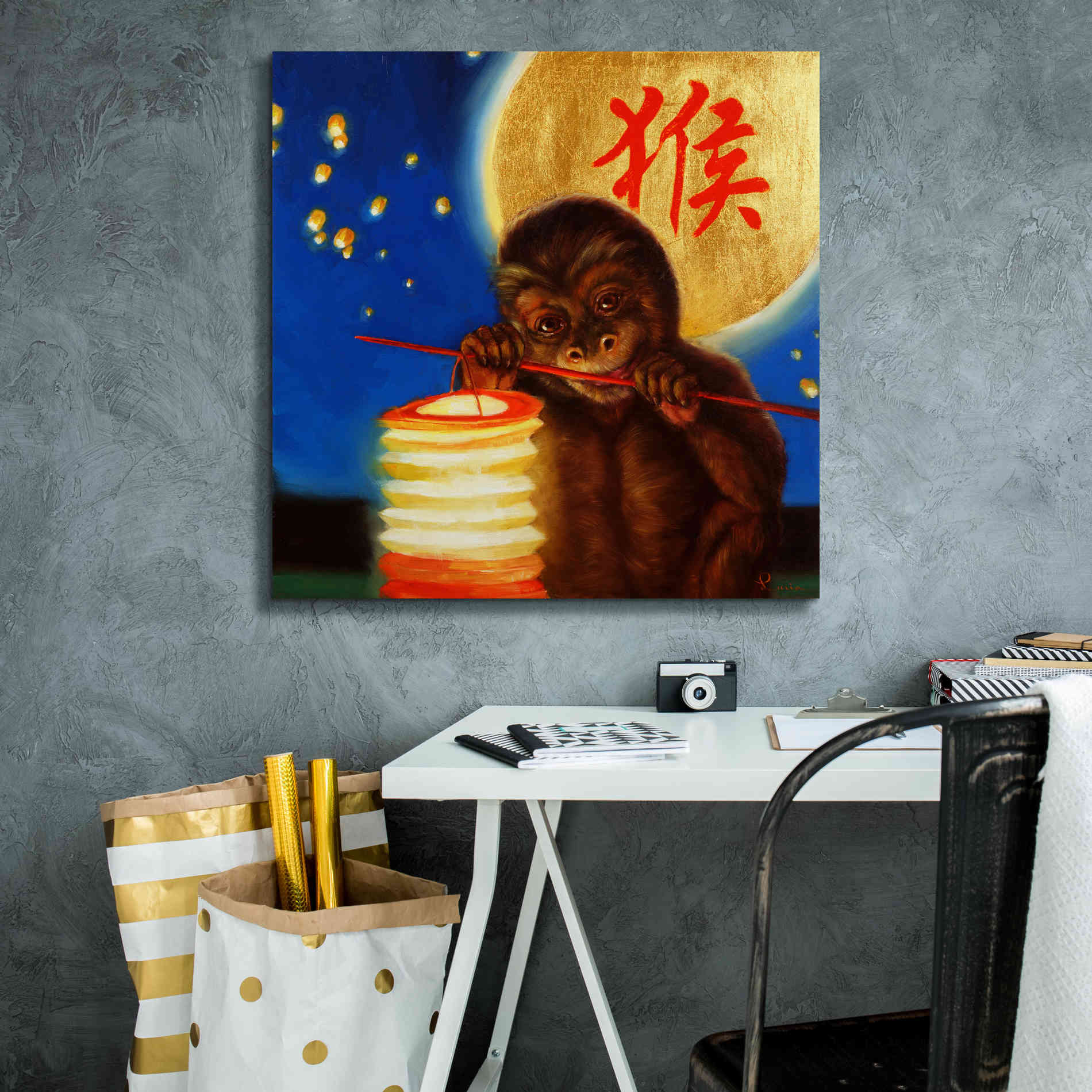 'Monkeyshine' by Lucia Heffernan, Canvas Wall Art,26x26