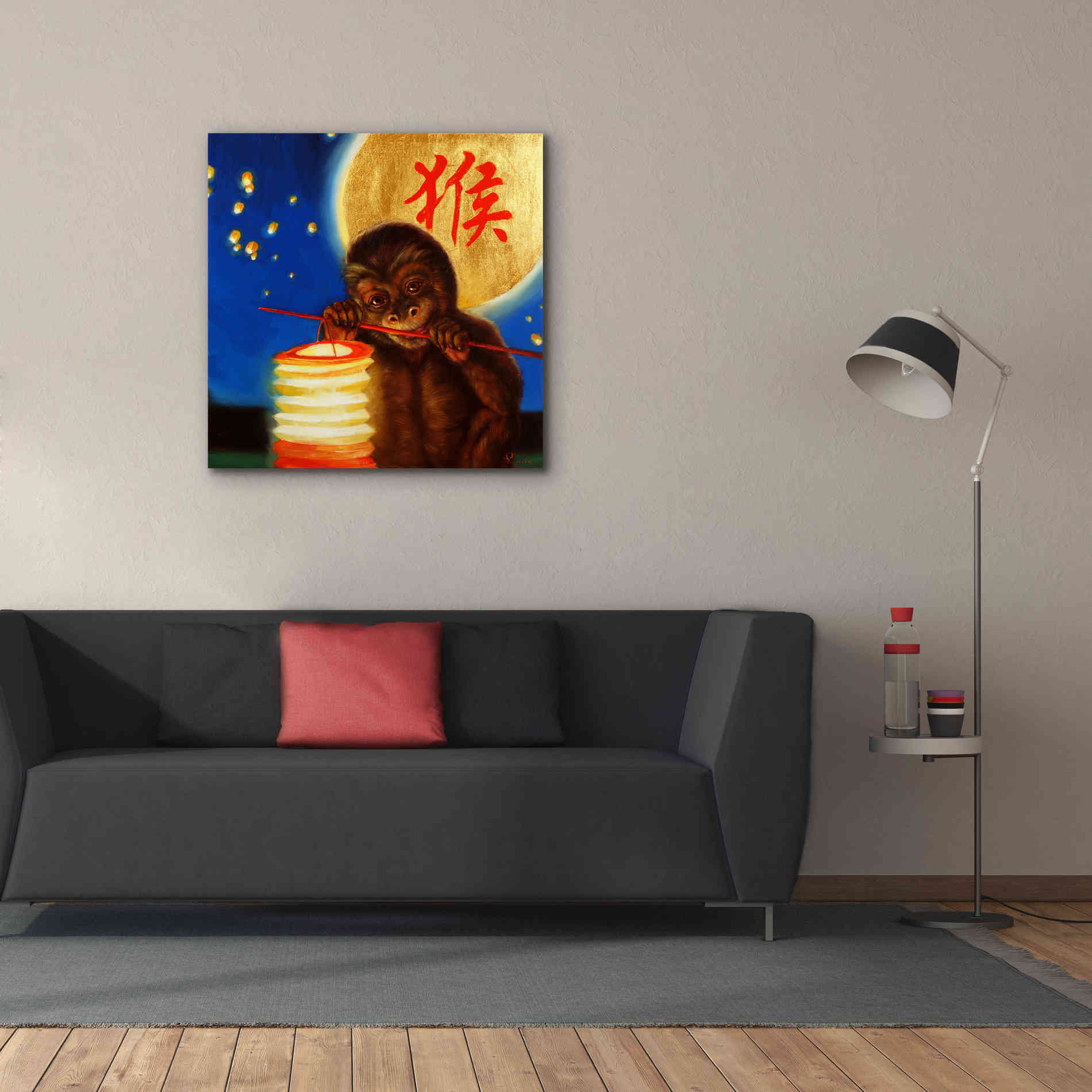 'Monkeyshine' by Lucia Heffernan, Canvas Wall Art,37x37