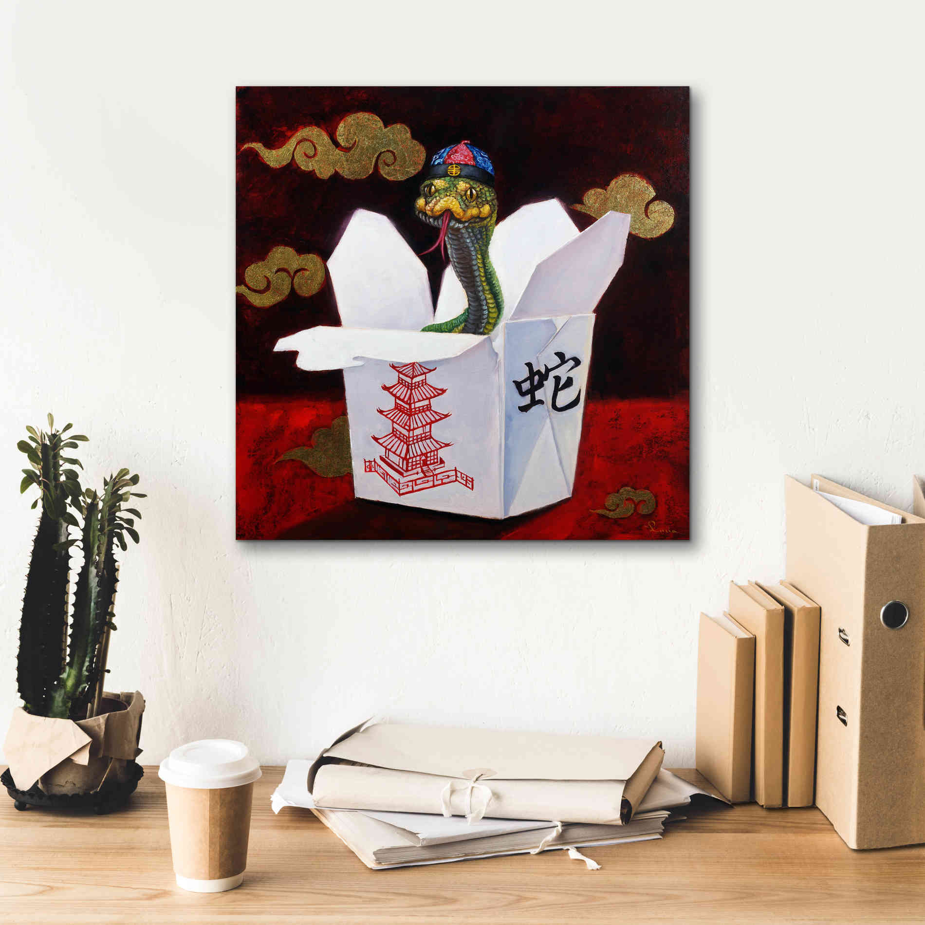 'Takeout with a Twist' by Lucia Heffernan, Canvas Wall Art,18x18