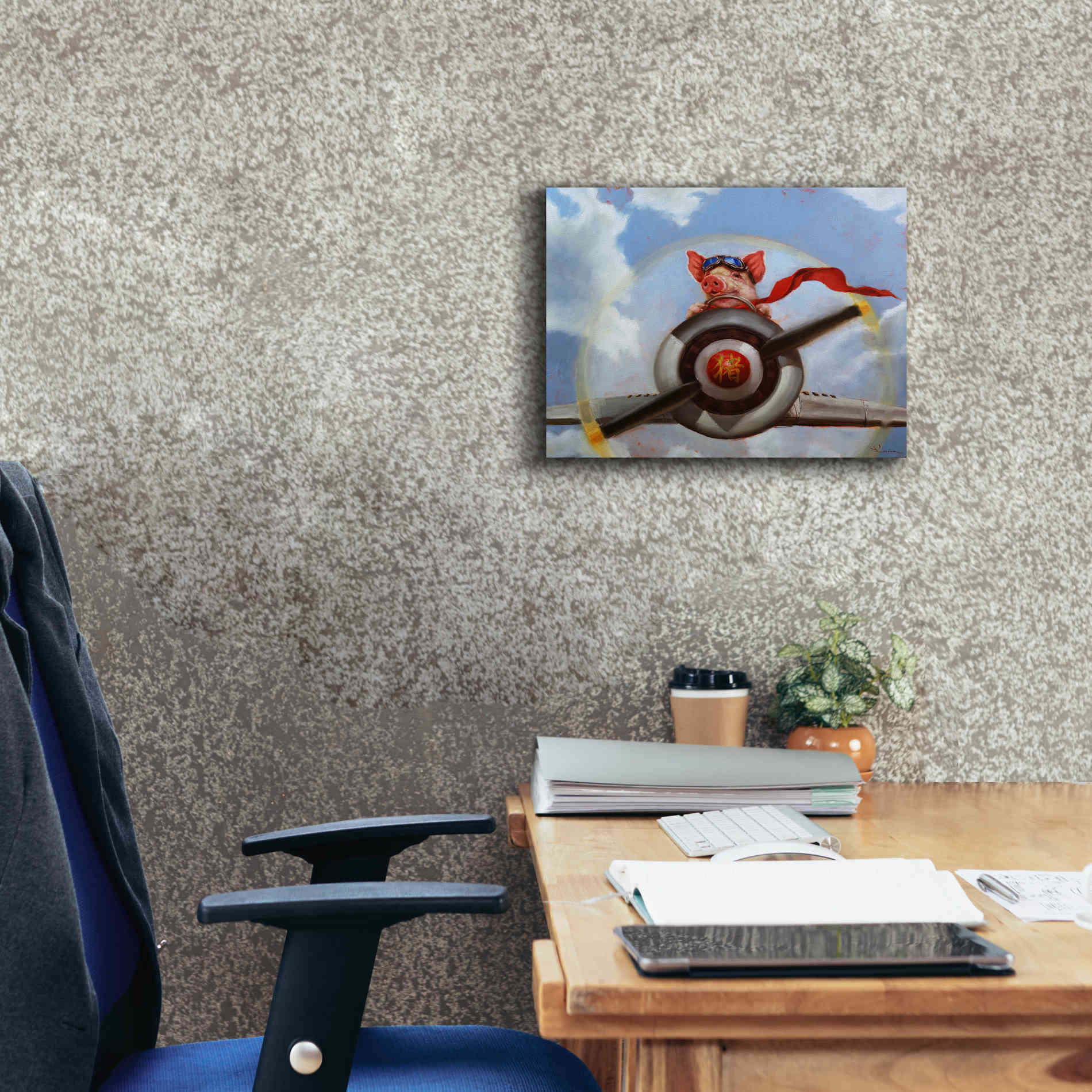 'When Pigs Fly' by Lucia Heffernan, Canvas Wall Art,16x12