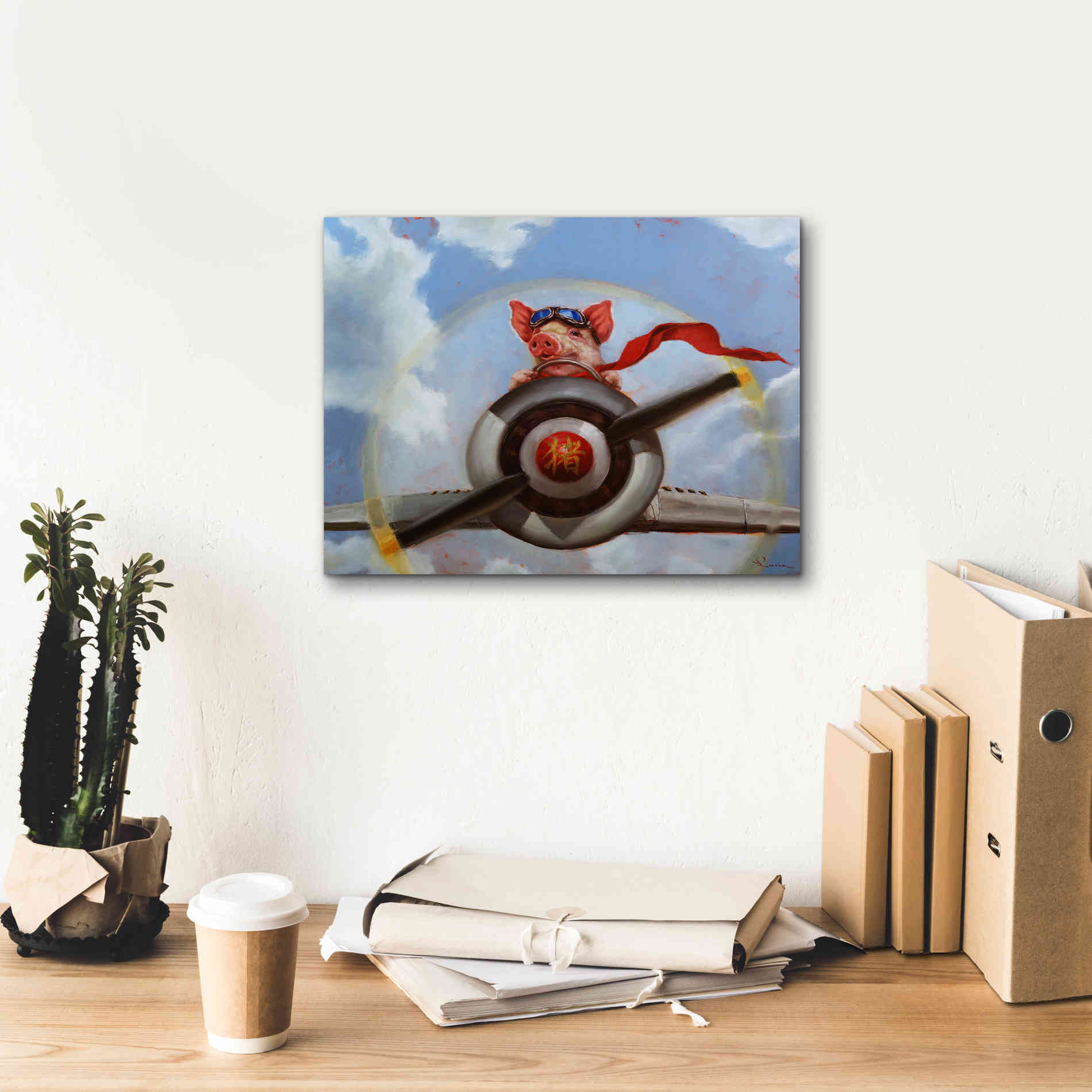 'When Pigs Fly' by Lucia Heffernan, Canvas Wall Art,16x12