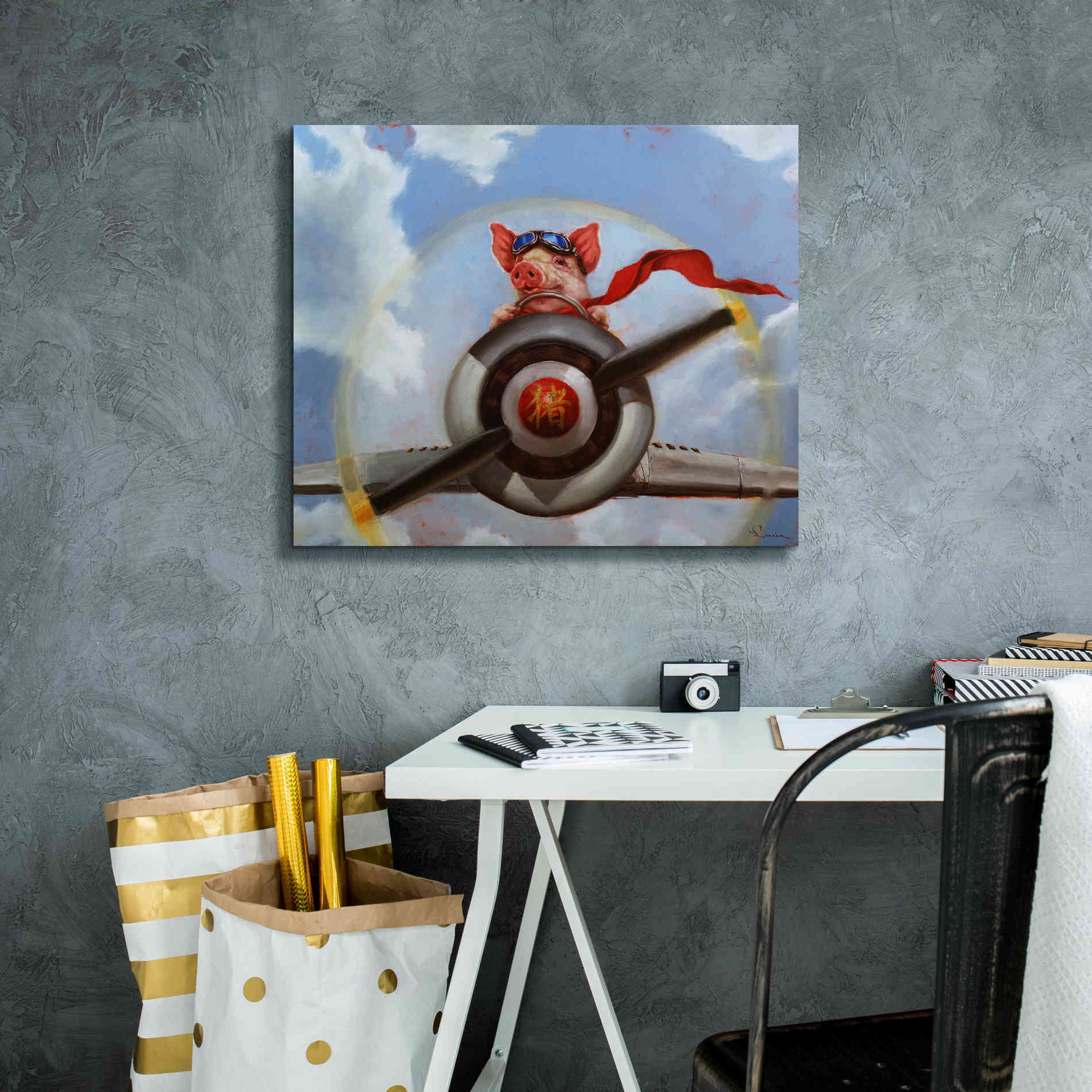 'When Pigs Fly' by Lucia Heffernan, Canvas Wall Art,24x20