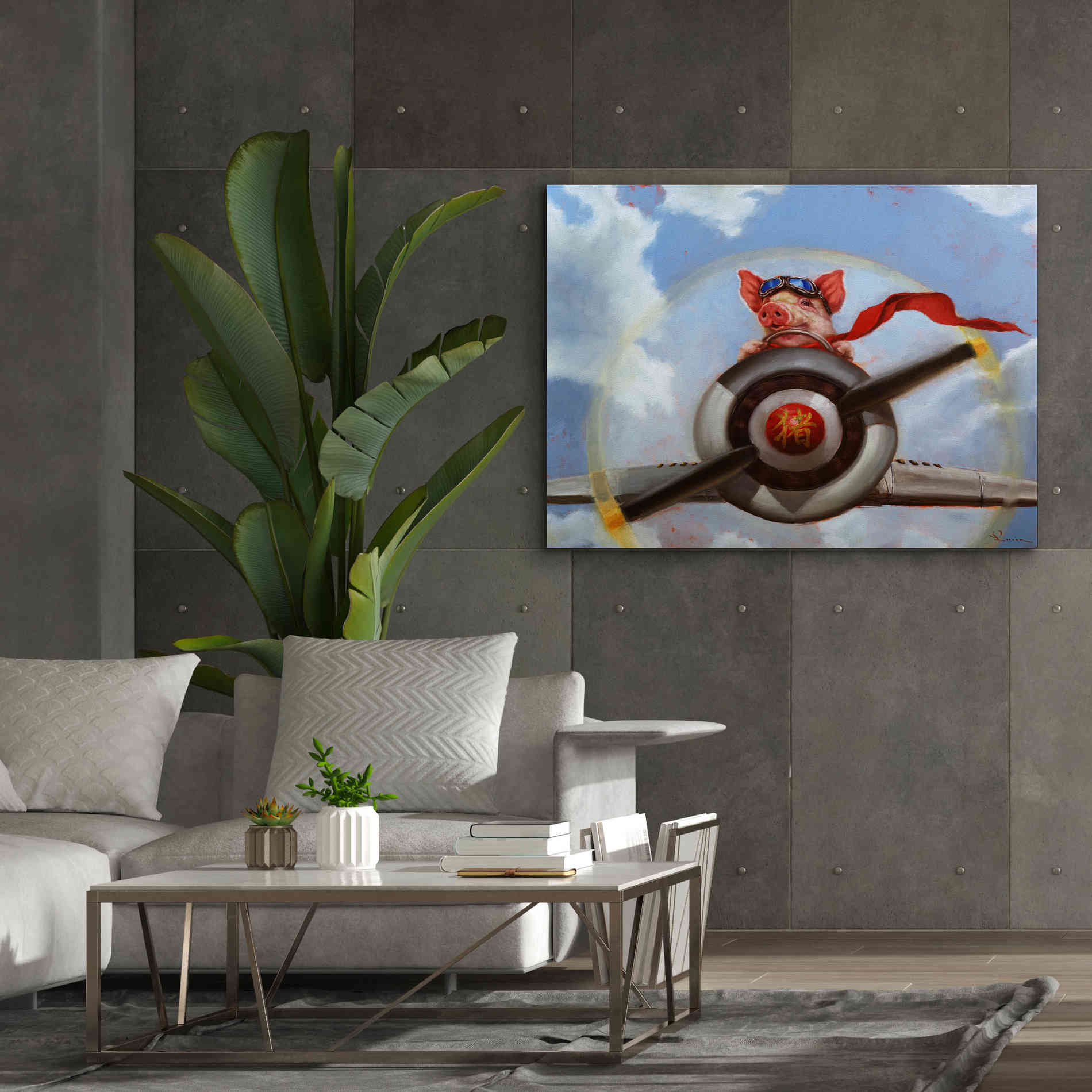 'When Pigs Fly' by Lucia Heffernan, Canvas Wall Art,54x40