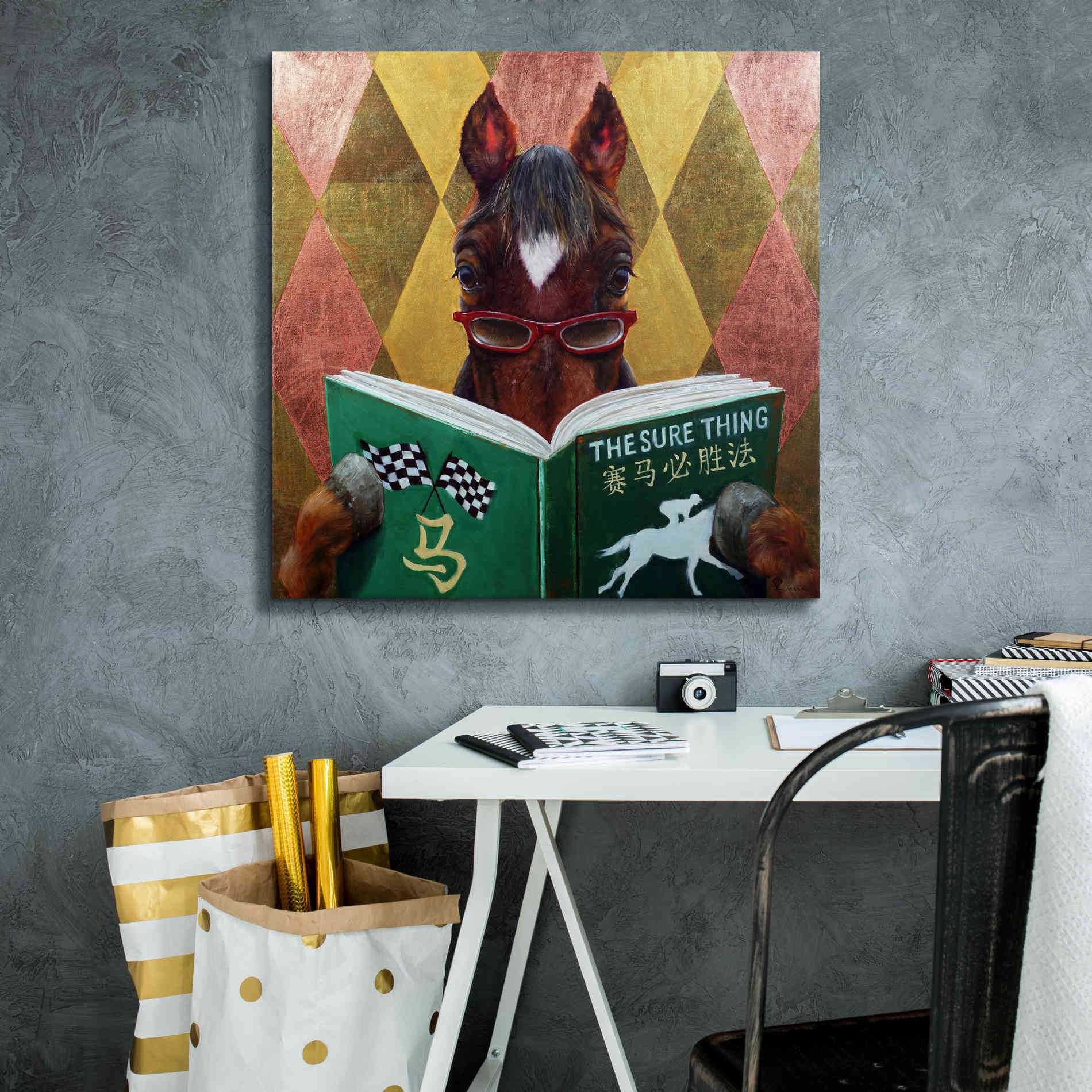 'Wise Bet' by Lucia Heffernan, Canvas Wall Art,26x26