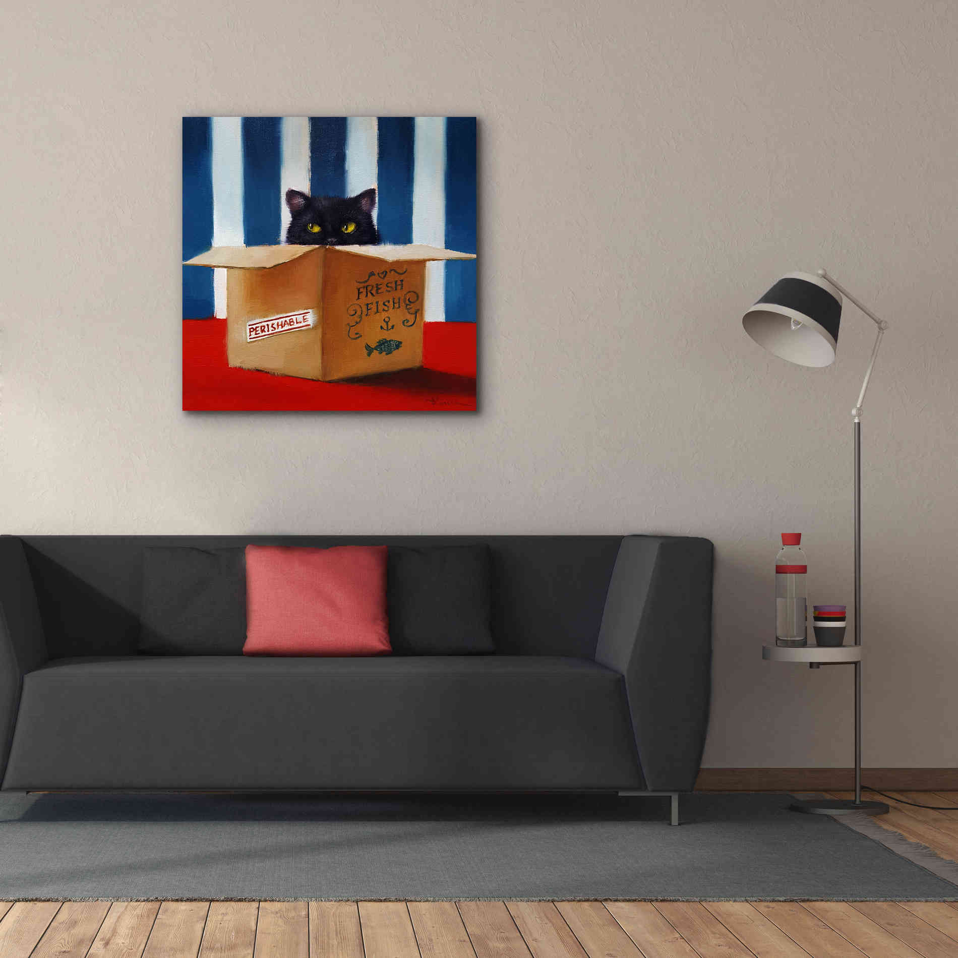 'Cat Burglar' by Lucia Heffernan, Canvas Wall Art,37x37