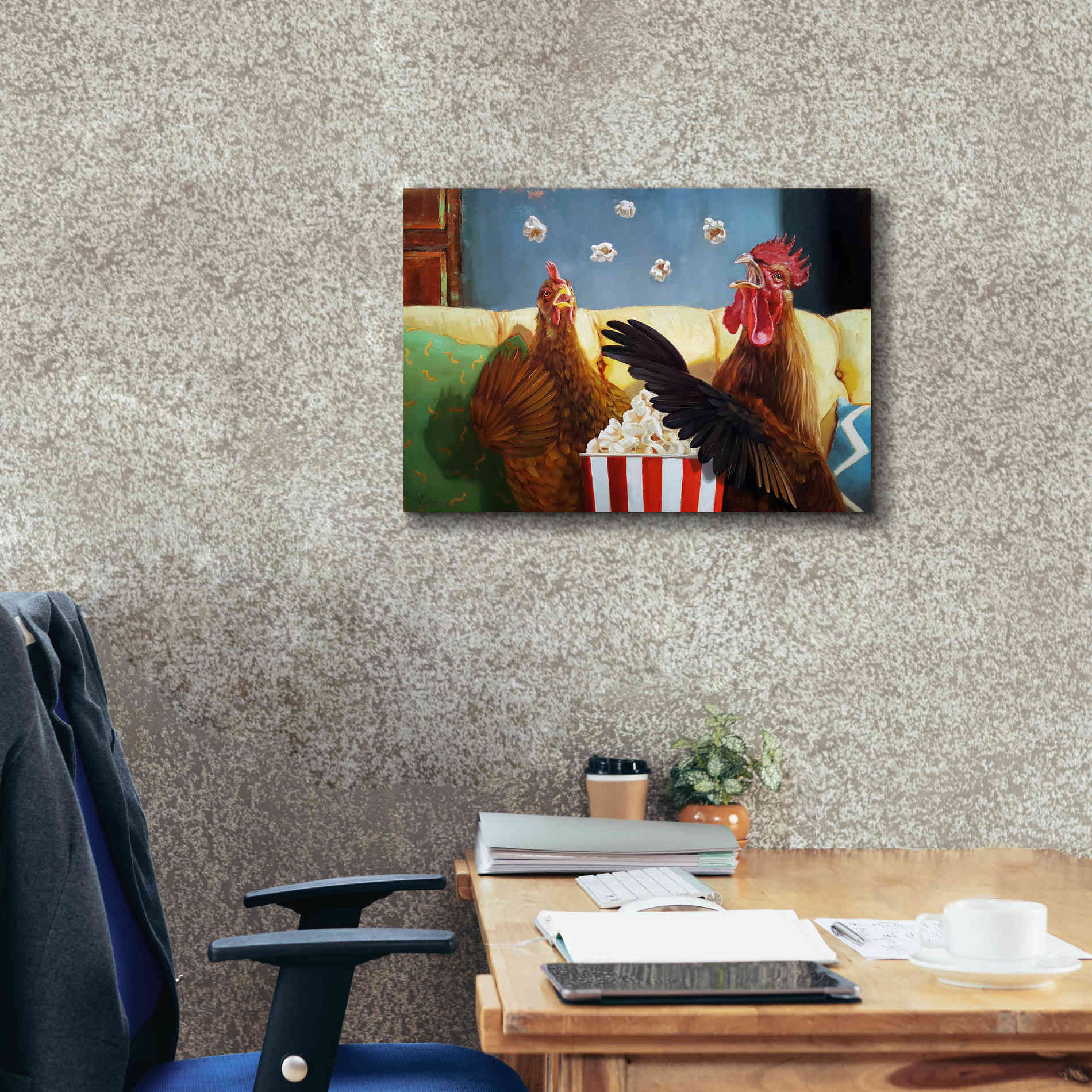 'Popcorn Chickens' by Lucia Heffernan, Canvas Wall Art,26x18