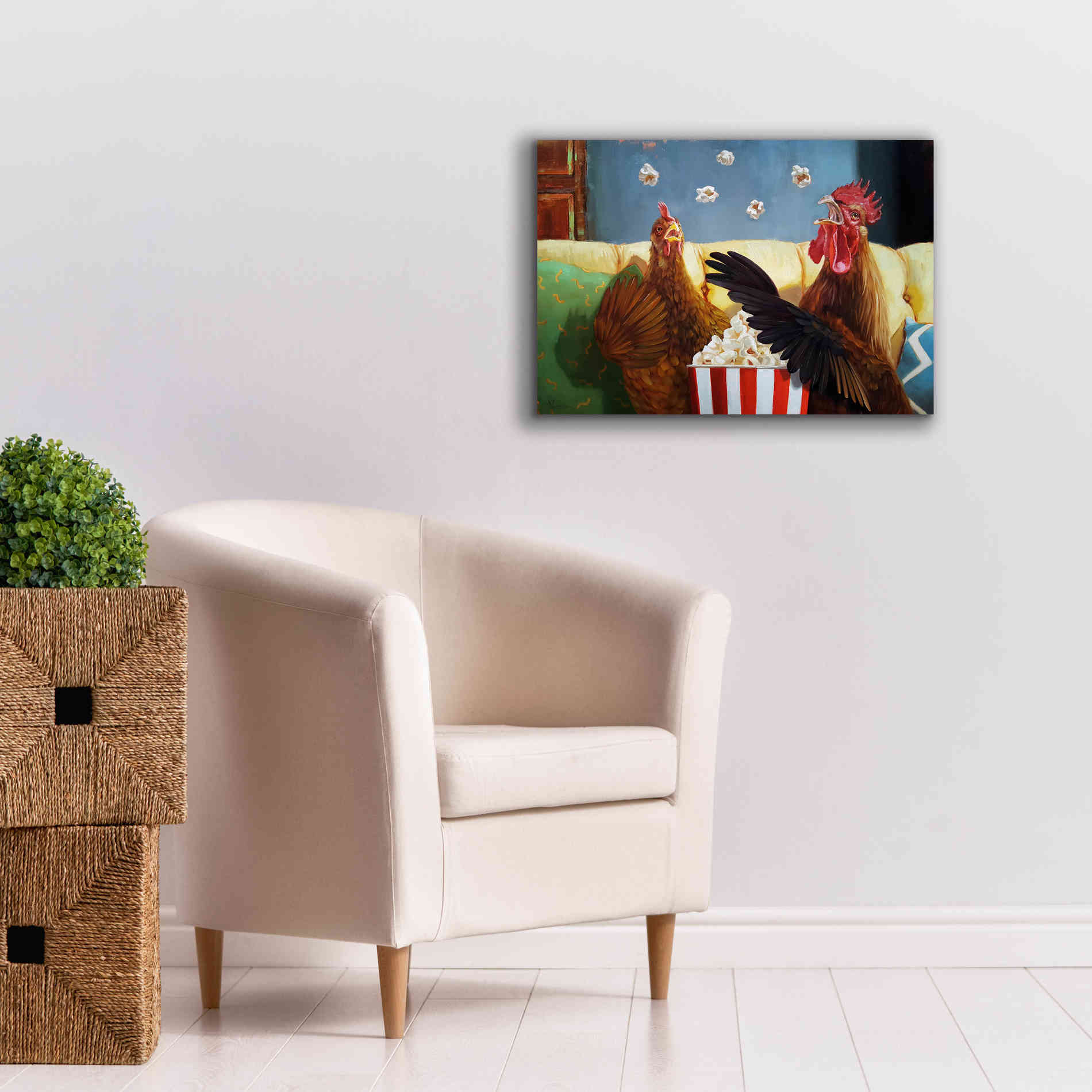 'Popcorn Chickens' by Lucia Heffernan, Canvas Wall Art,26x18