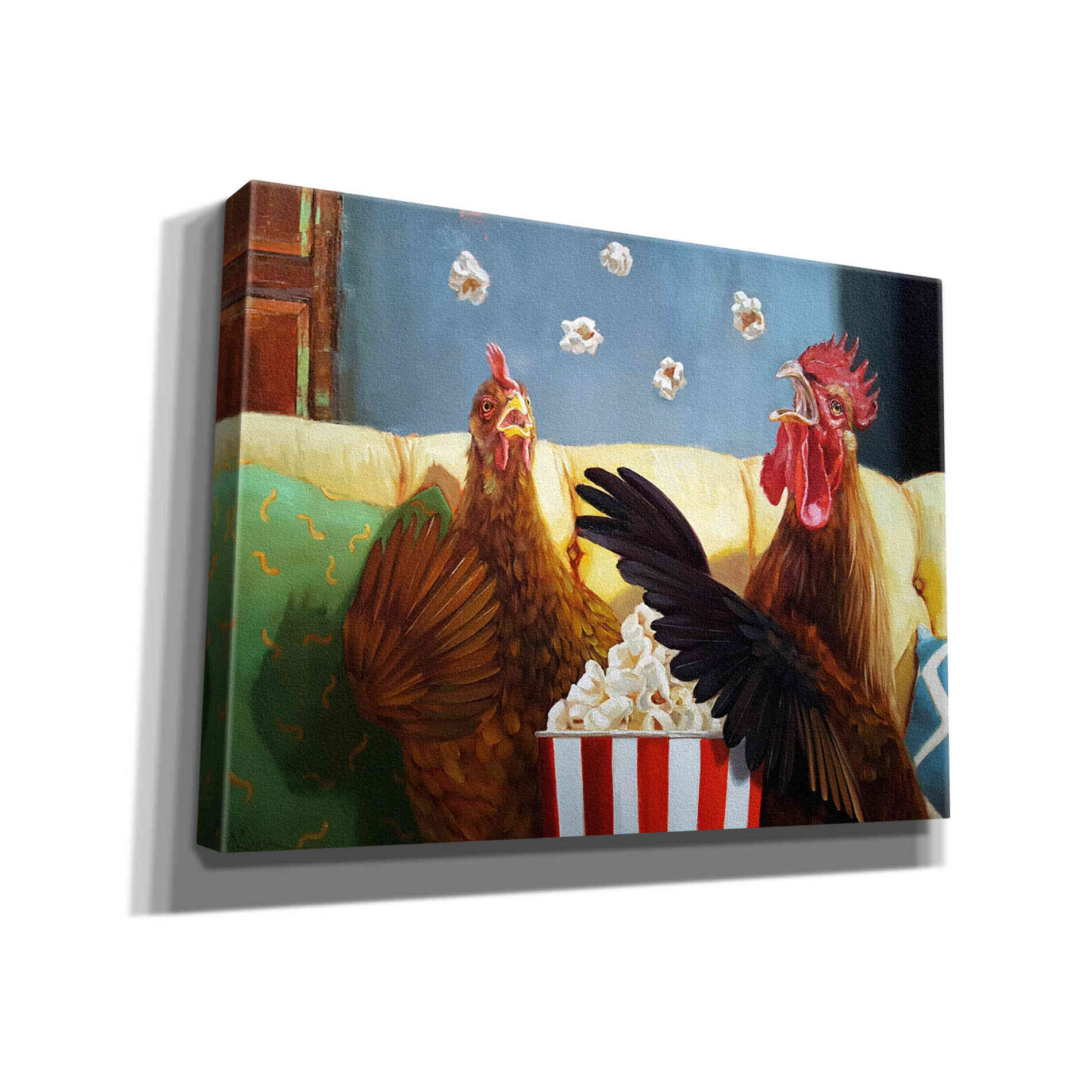 'Popcorn Chickens' by Lucia Heffernan, Canvas Wall Art