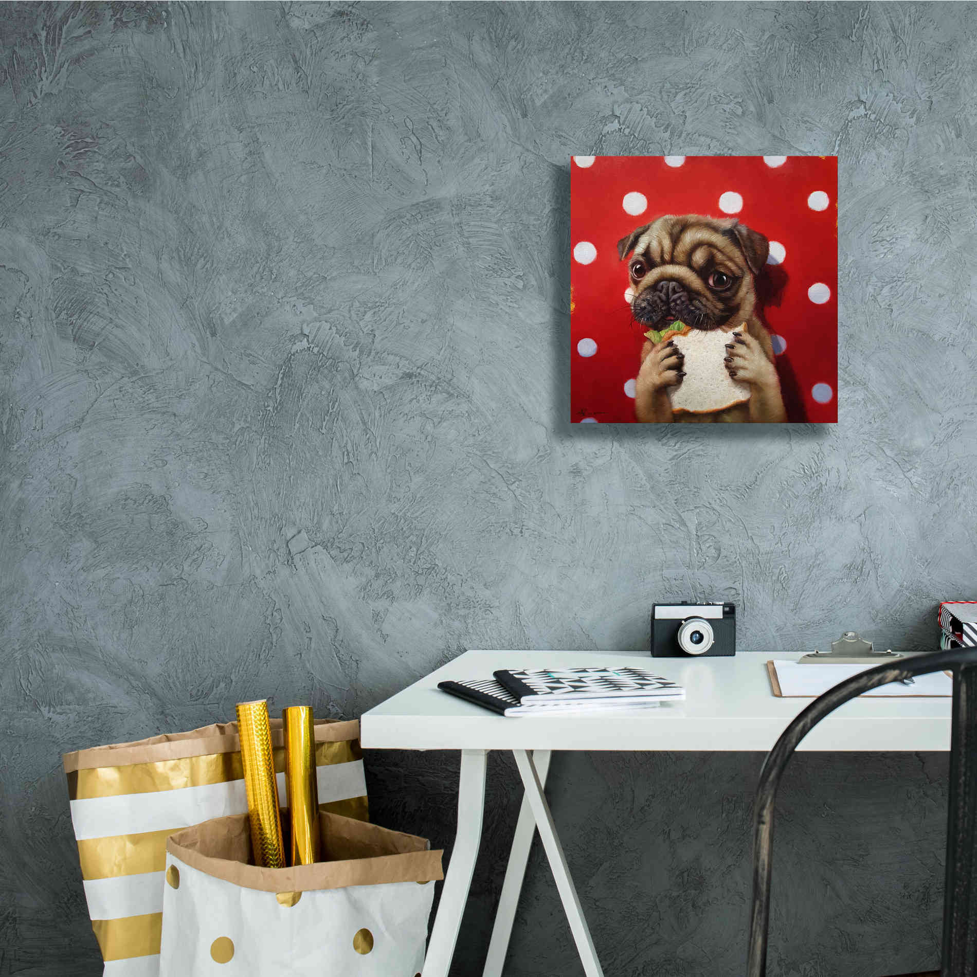 'Pugalicious' by Lucia Heffernan, Canvas Wall Art,12x12