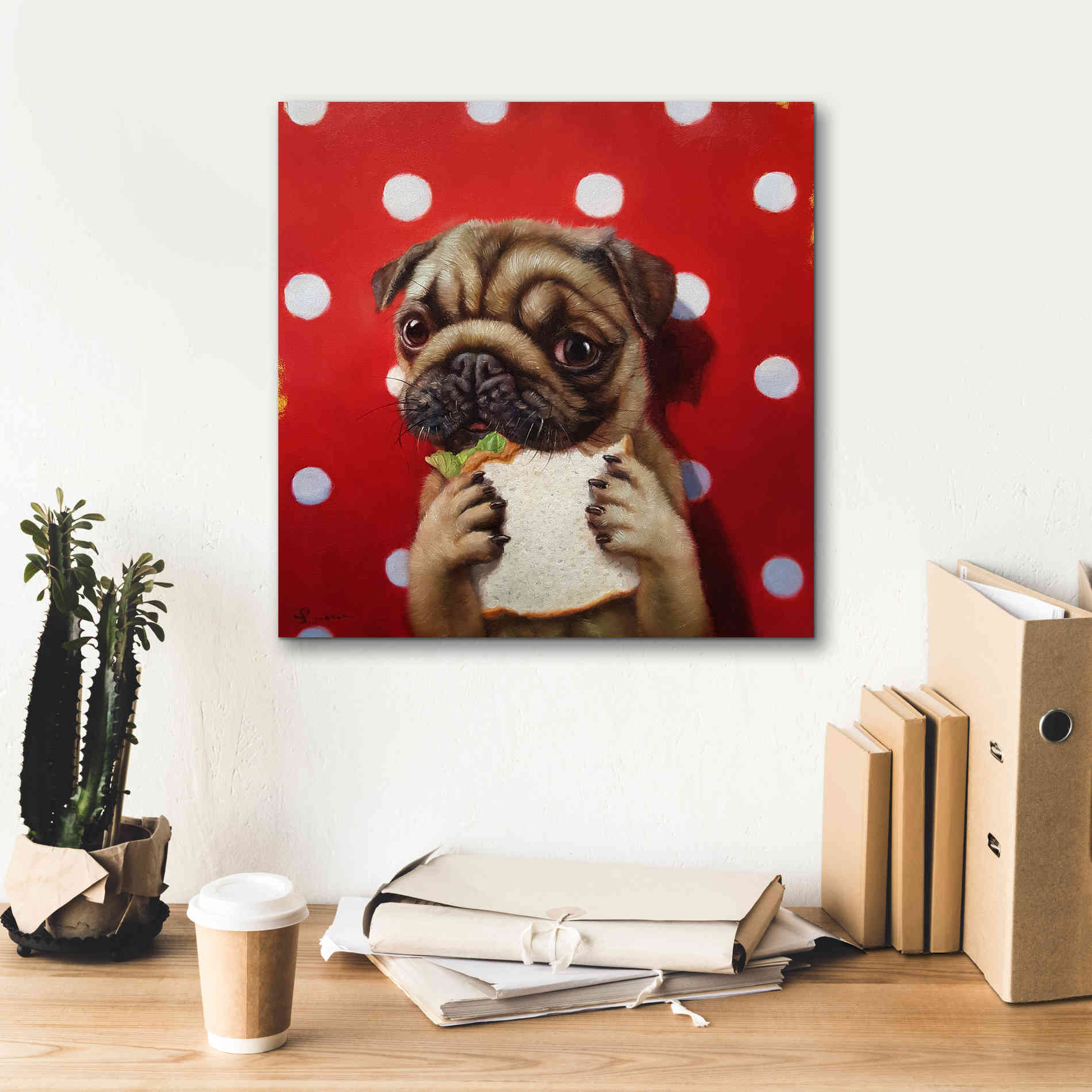 'Pugalicious' by Lucia Heffernan, Canvas Wall Art,18x18