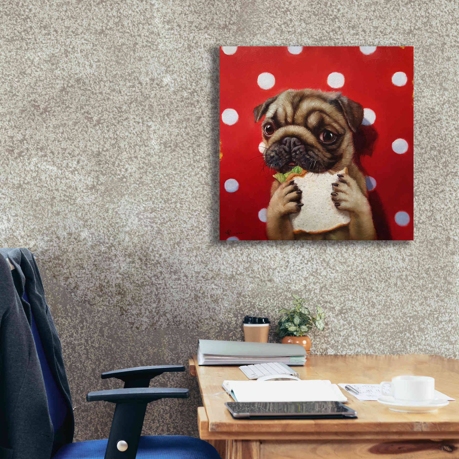 'Pugalicious' by Lucia Heffernan, Canvas Wall Art,26x26