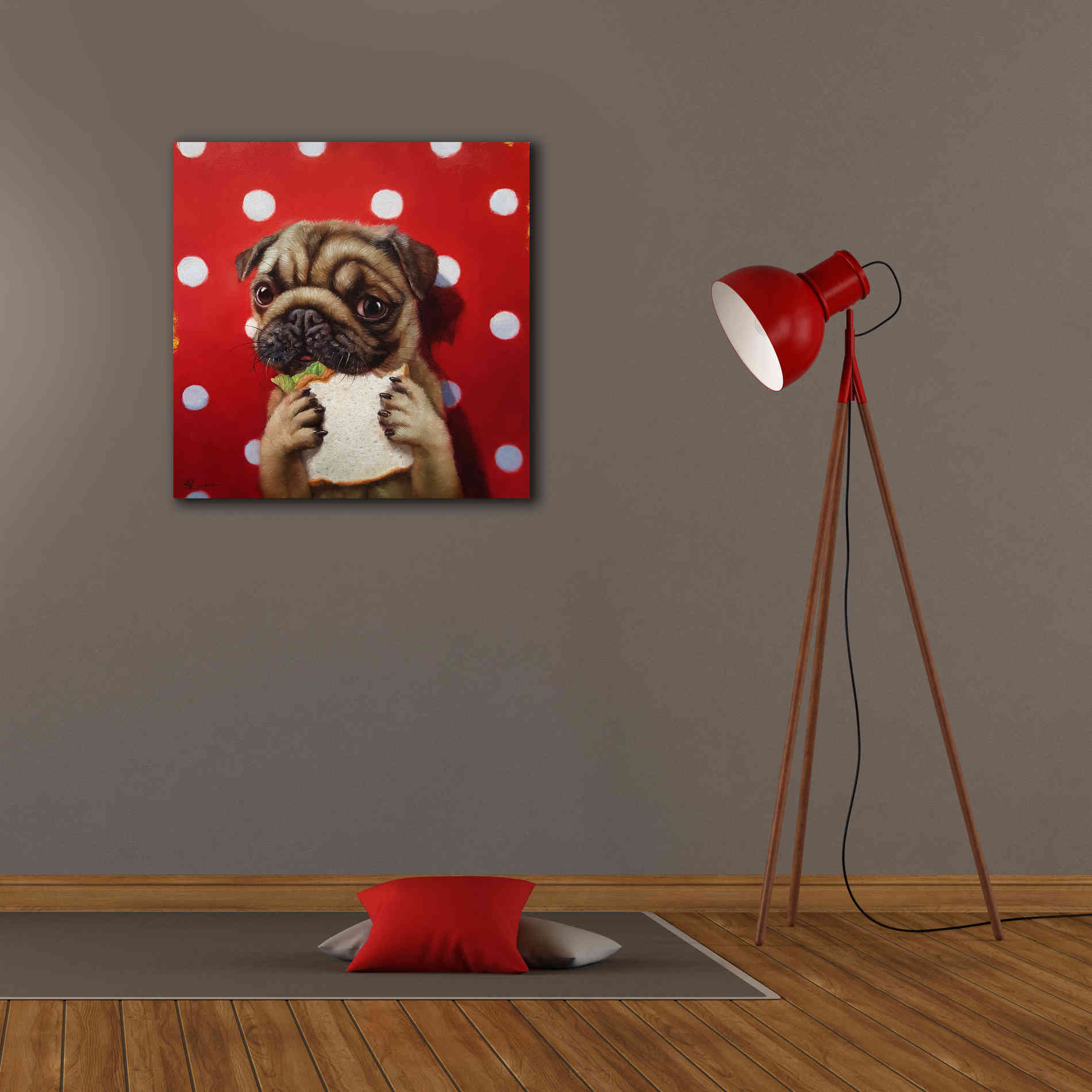 'Pugalicious' by Lucia Heffernan, Canvas Wall Art,26x26
