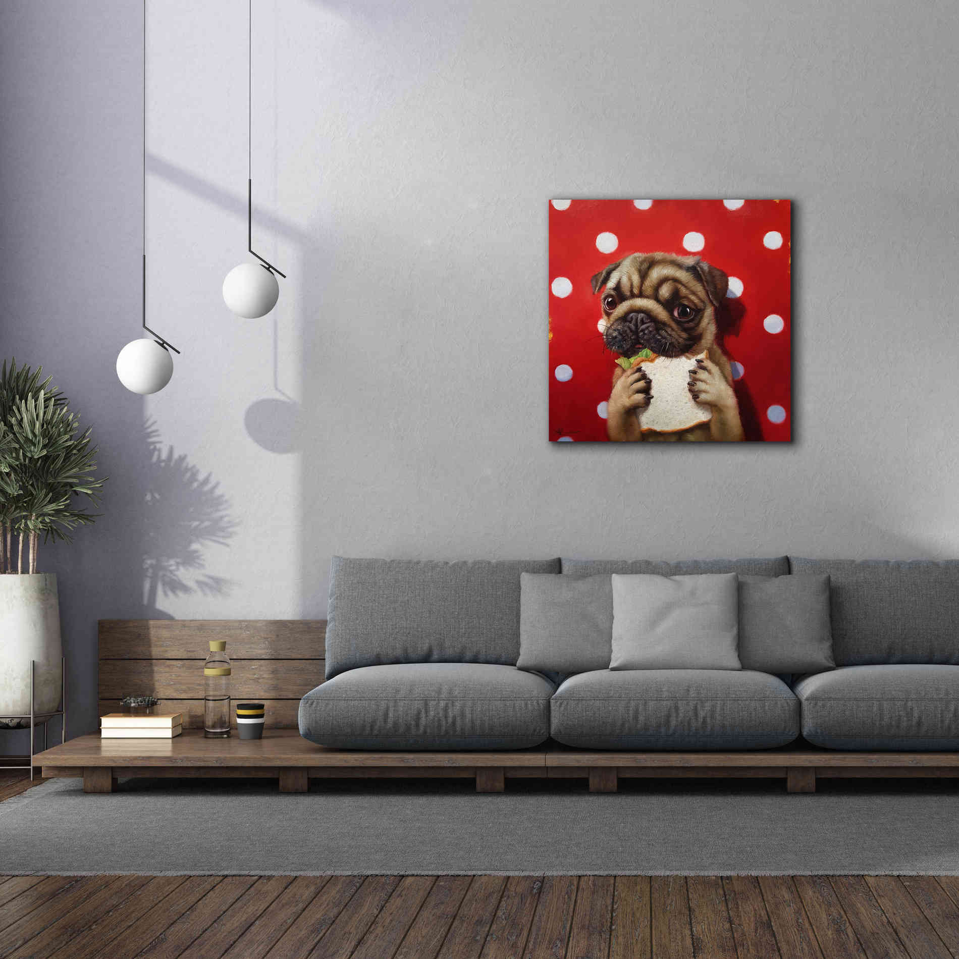 'Pugalicious' by Lucia Heffernan, Canvas Wall Art,37x37
