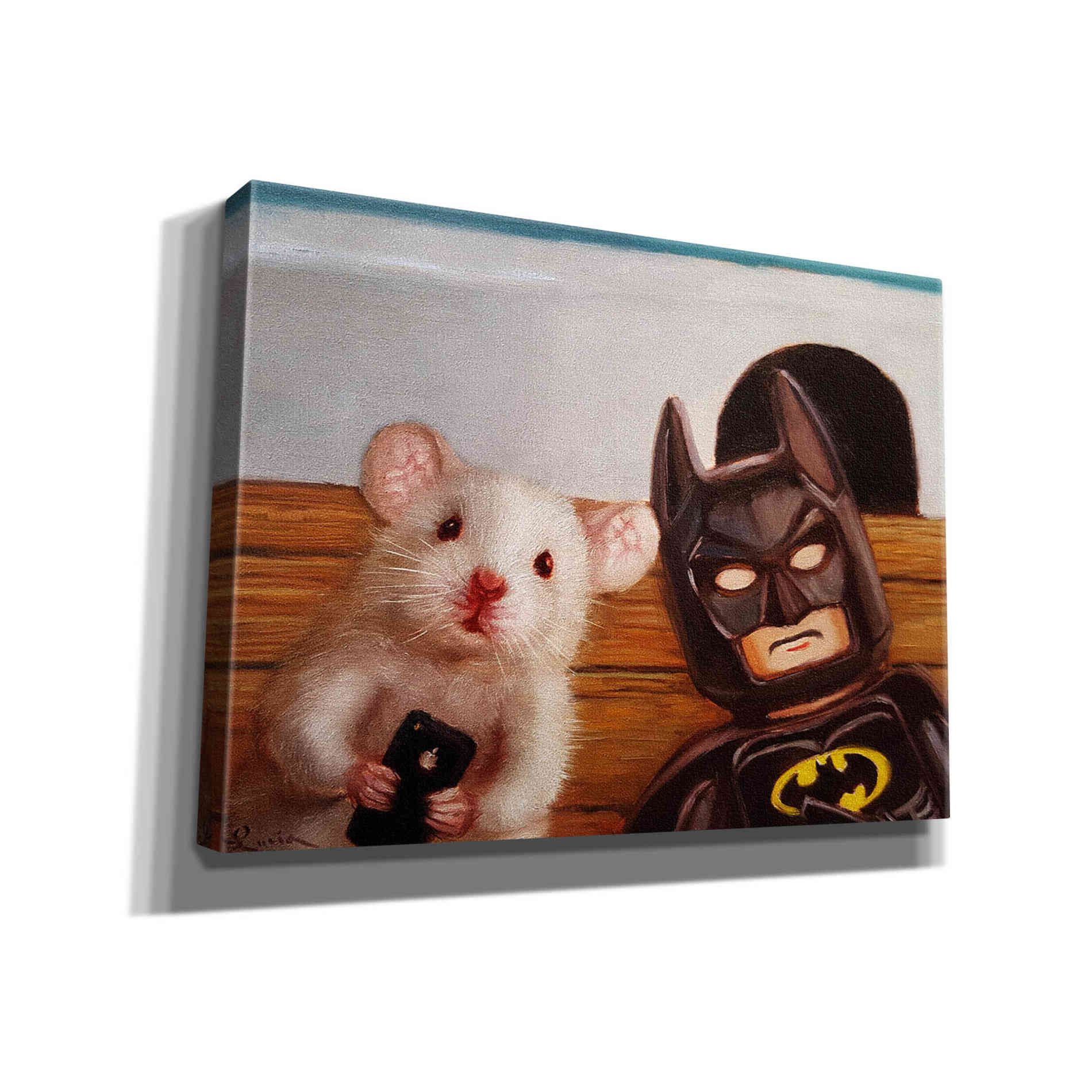 'Selfie with Batman' by Lucia Heffernan, Canvas Wall Art