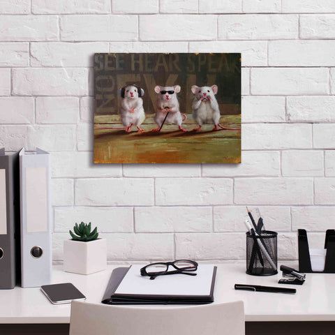 Image of 'Three Wise Mice' by Lucia Heffernan, Canvas Wall Art,16x12