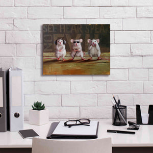'Three Wise Mice' by Lucia Heffernan, Canvas Wall Art,16x12
