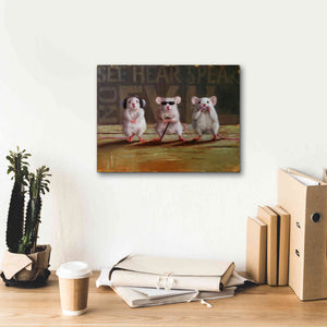 'Three Wise Mice' by Lucia Heffernan, Canvas Wall Art,16x12