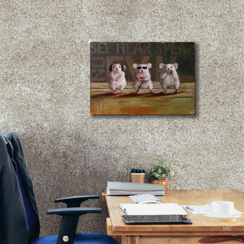 Image of 'Three Wise Mice' by Lucia Heffernan, Canvas Wall Art,26x18