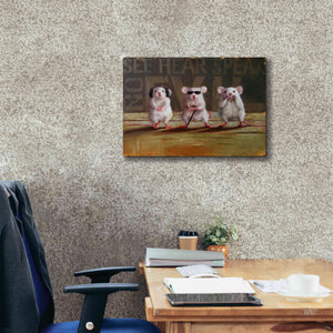 'Three Wise Mice' by Lucia Heffernan, Canvas Wall Art,26x18