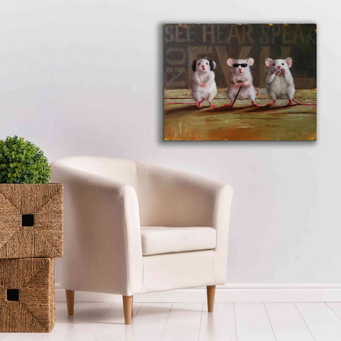 Image of 'Three Wise Mice' by Lucia Heffernan, Canvas Wall Art,34x26