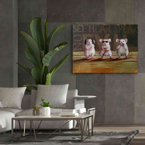 Image of 'Three Wise Mice' by Lucia Heffernan, Canvas Wall Art,54x40