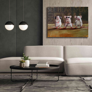 'Three Wise Mice' by Lucia Heffernan, Canvas Wall Art,54x40