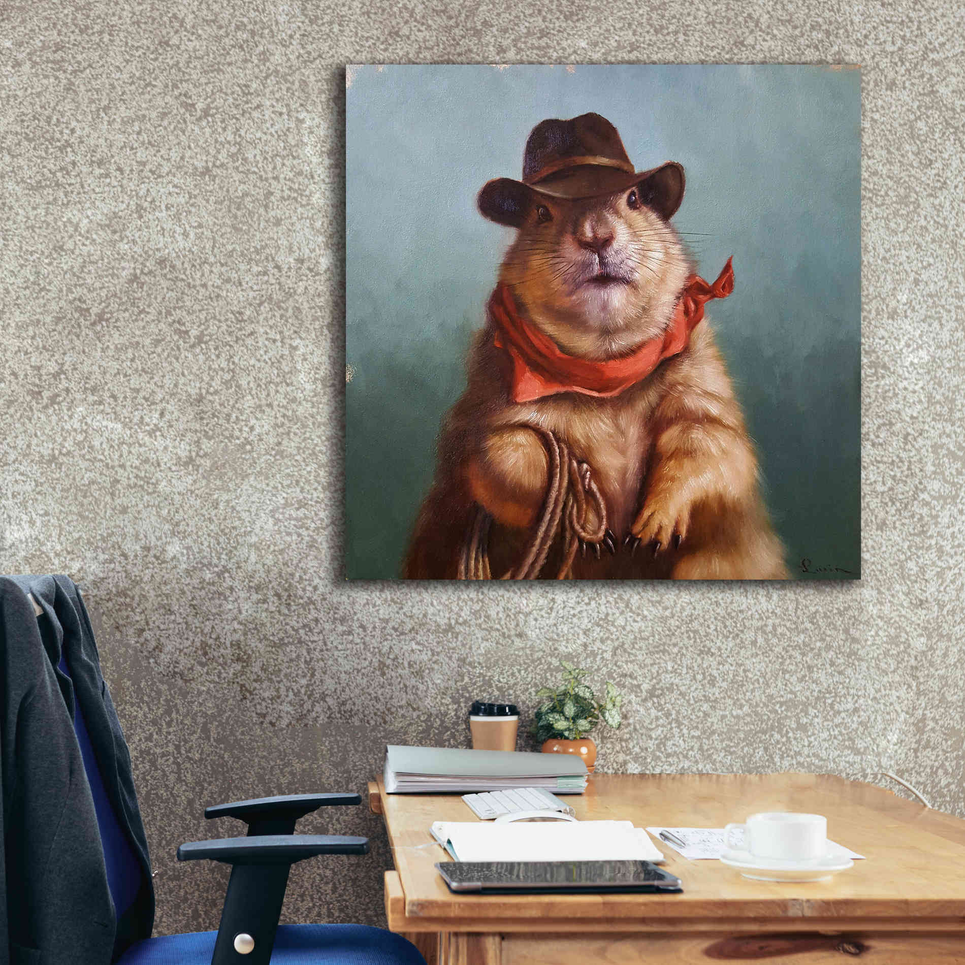 'Underground Cowboy' by Lucia Heffernan, Canvas Wall Art,37x37