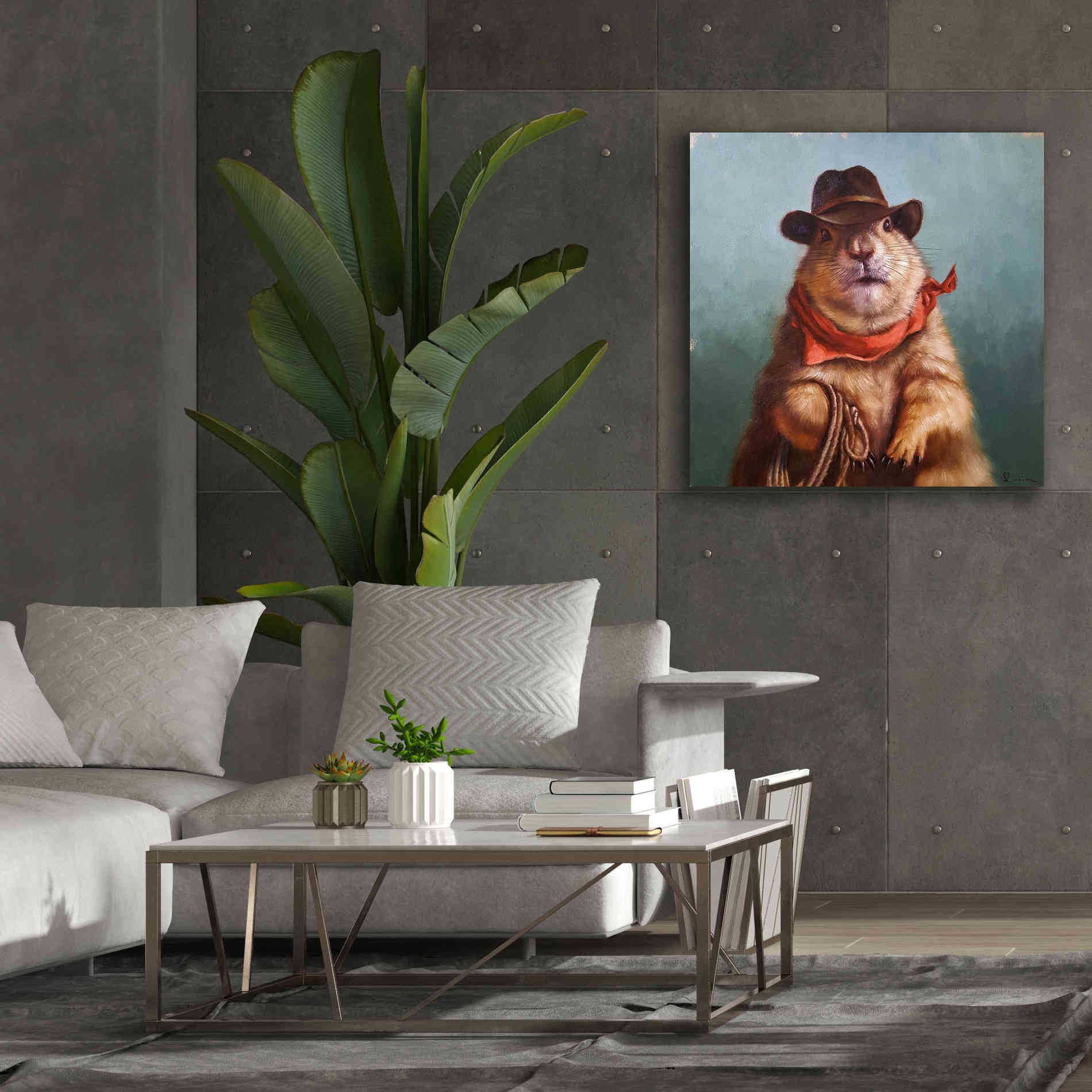 'Underground Cowboy' by Lucia Heffernan, Canvas Wall Art,37x37