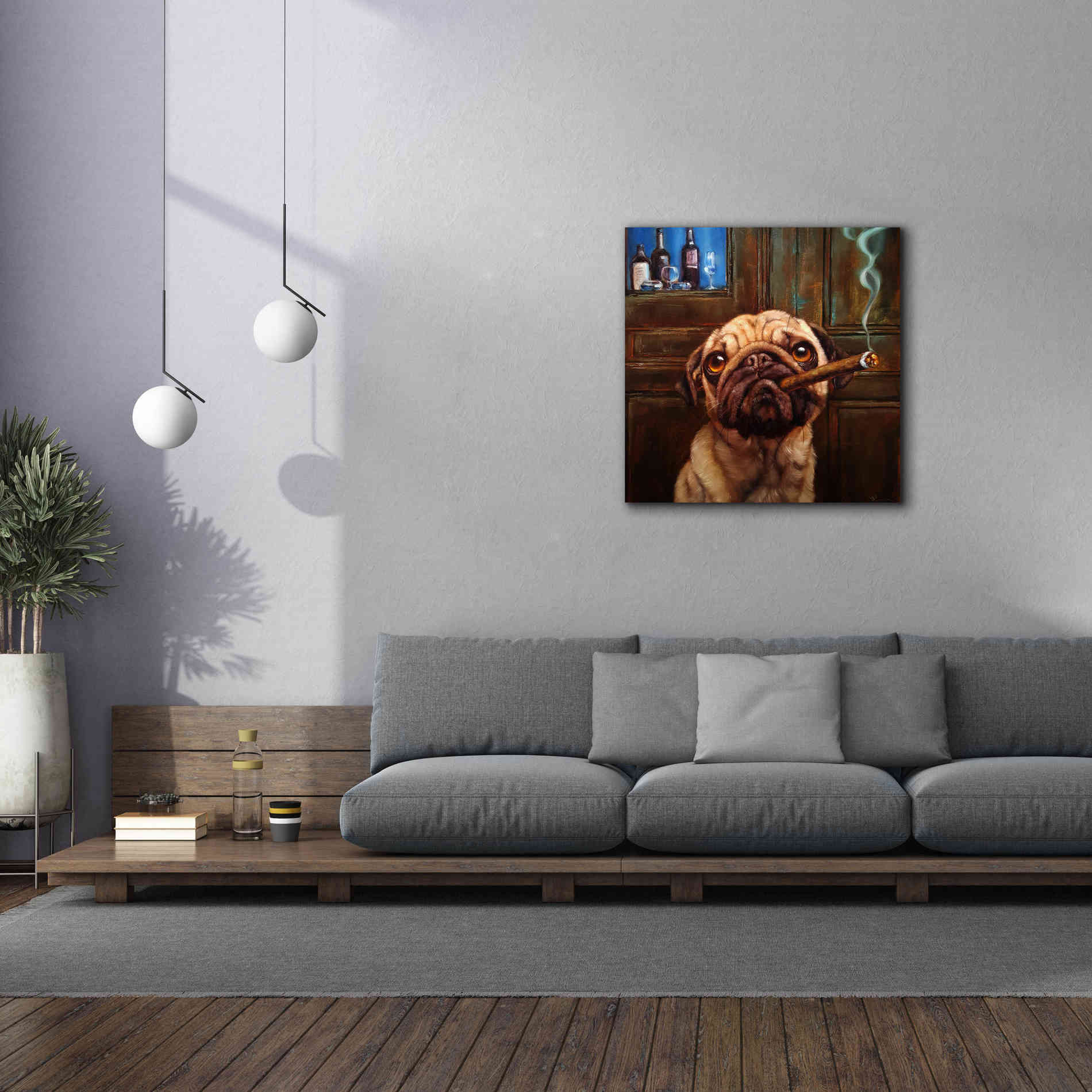 'Uptown Pug' by Lucia Heffernan, Canvas Wall Art,37x37