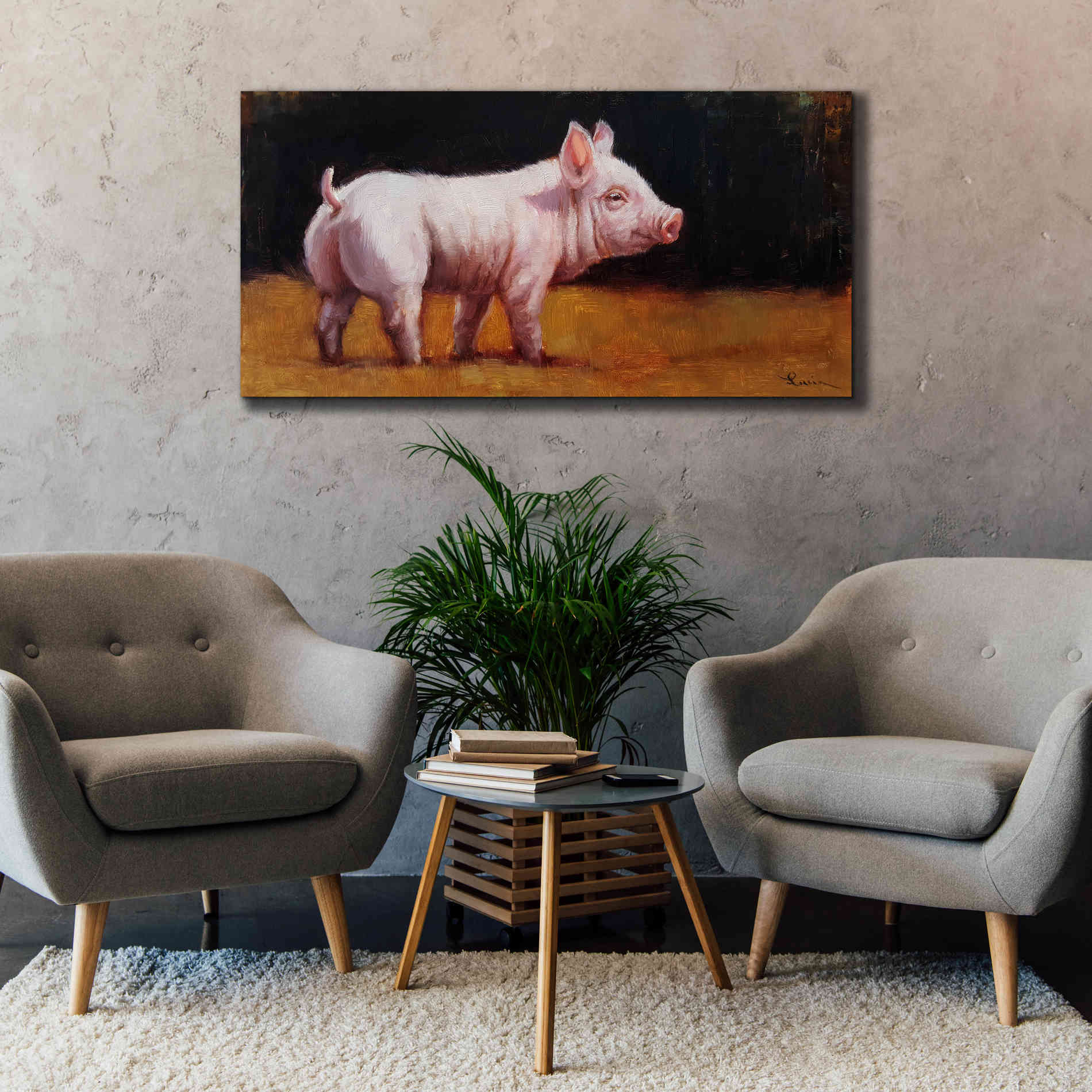 'Wilbur' by Lucia Heffernan, Canvas Wall Art,60x30