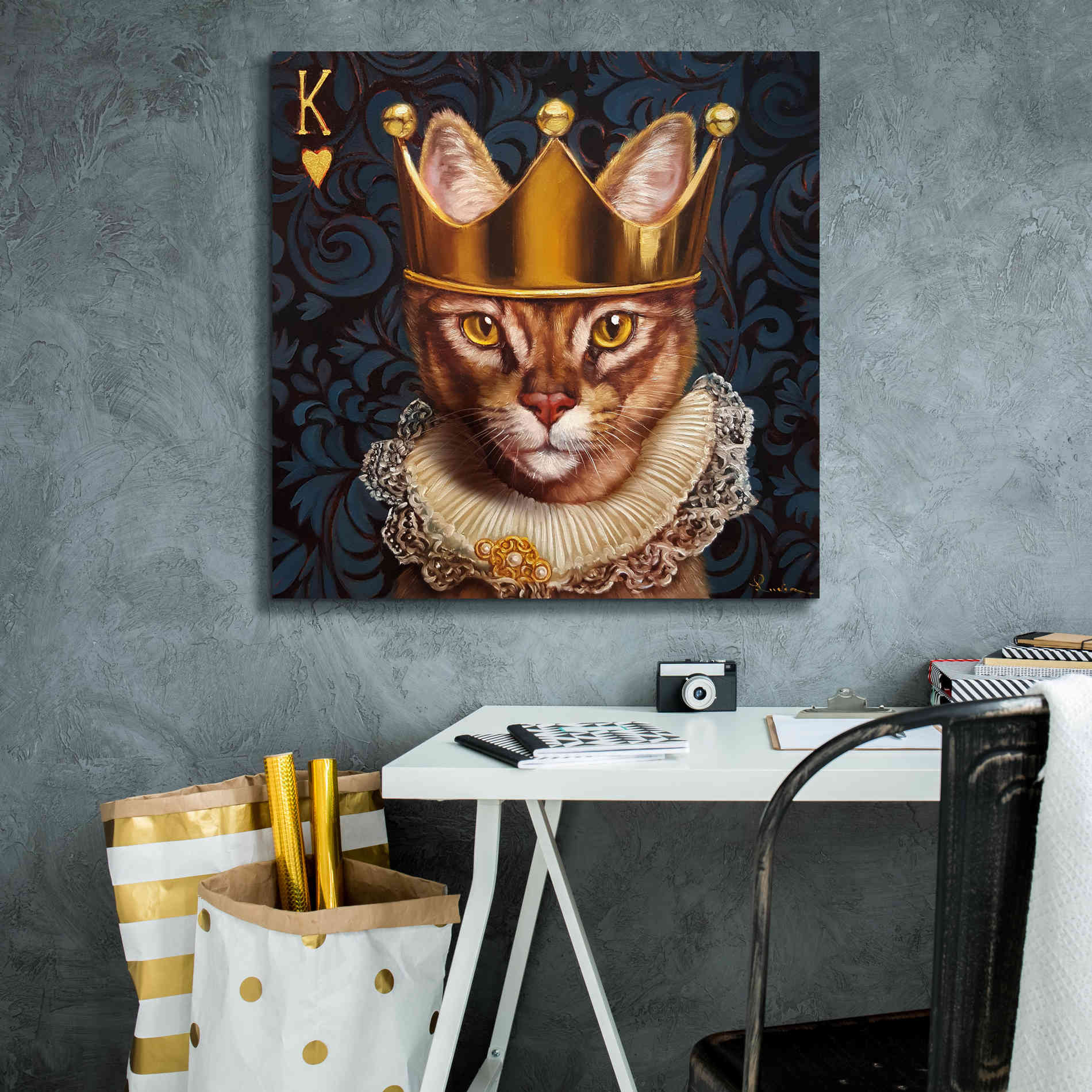 'King of Hearts' by Lucia Heffernan, Canvas Wall Art,26x26