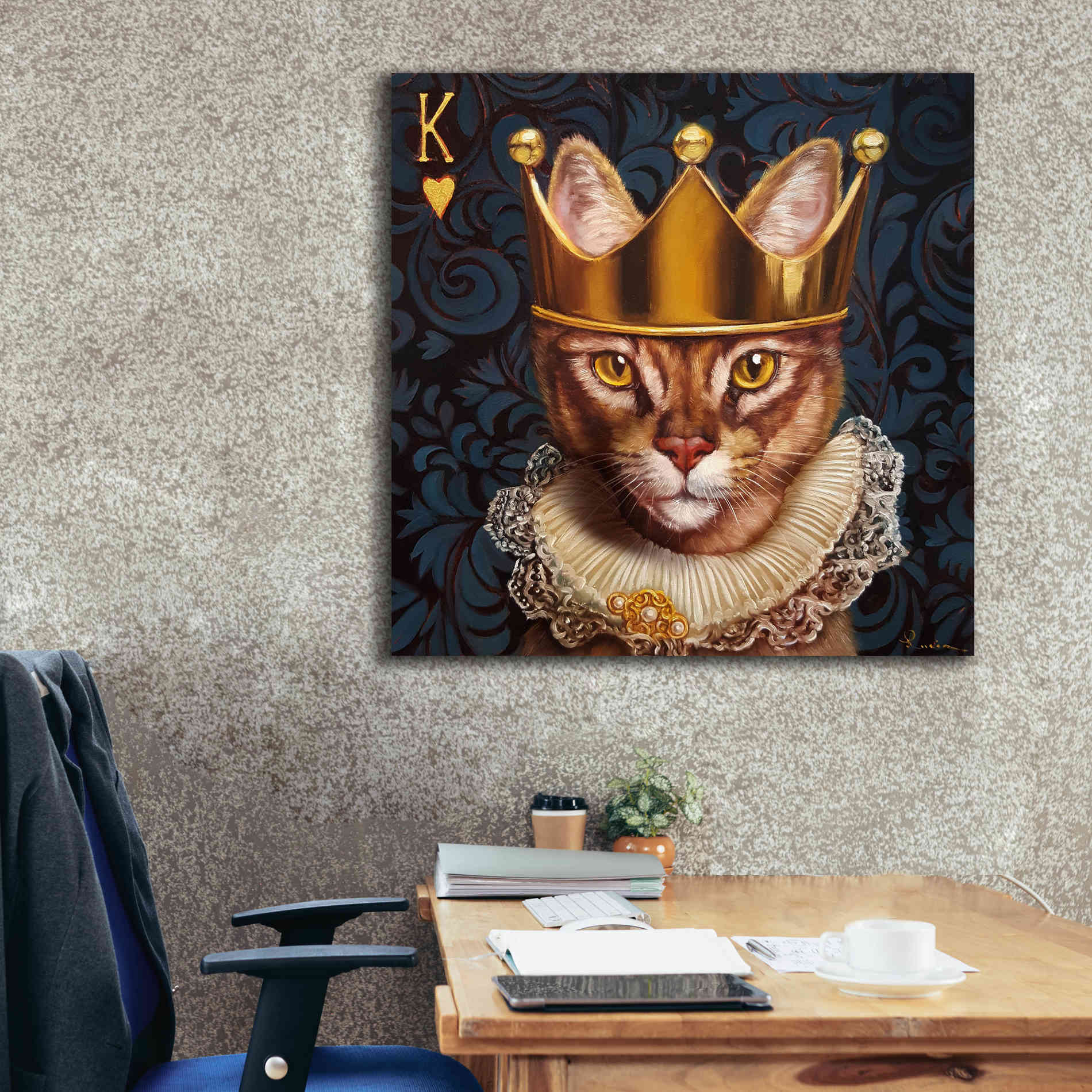 'King of Hearts' by Lucia Heffernan, Canvas Wall Art,37x37