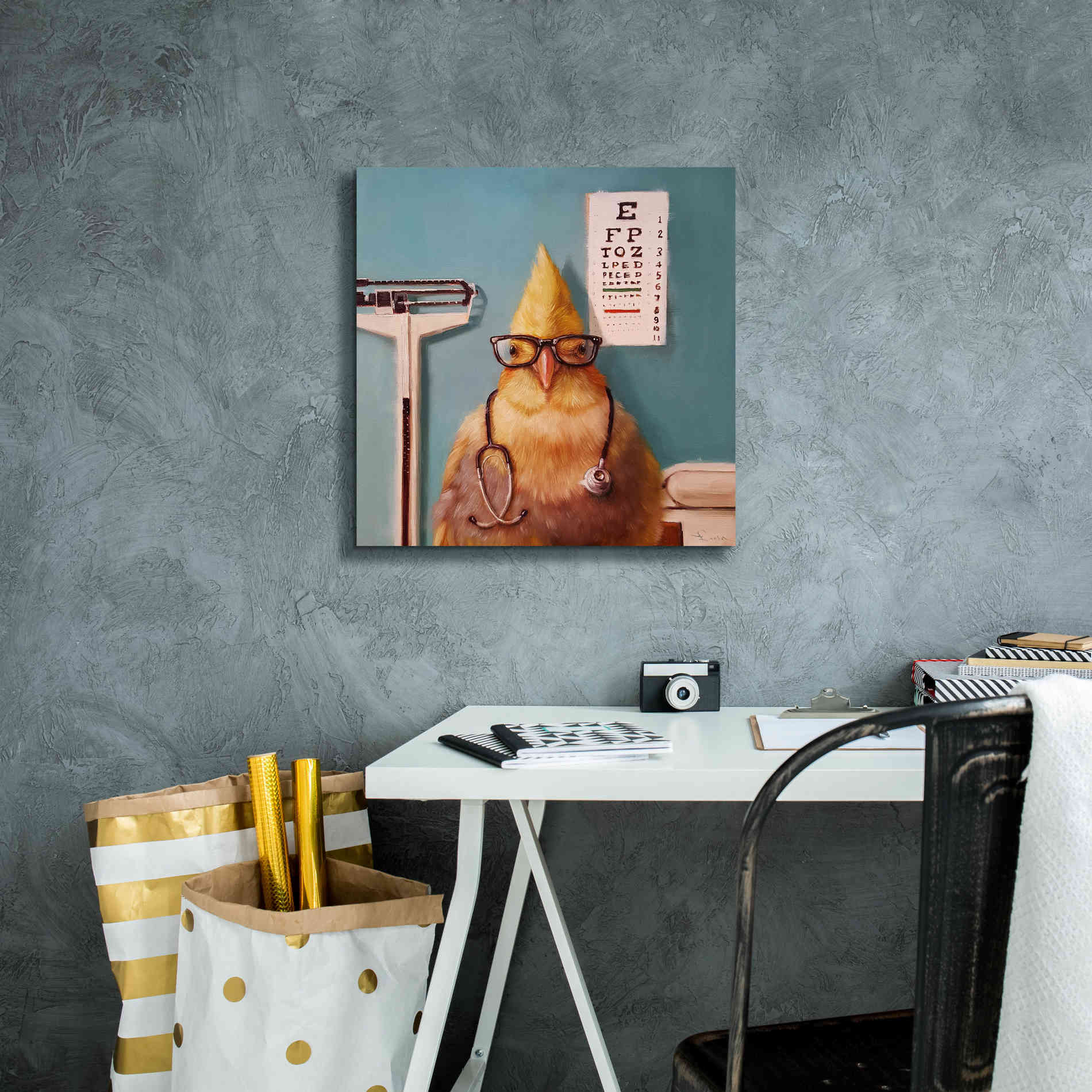 'Featherologist' by Lucia Heffernan, Canvas Wall Art,18x18