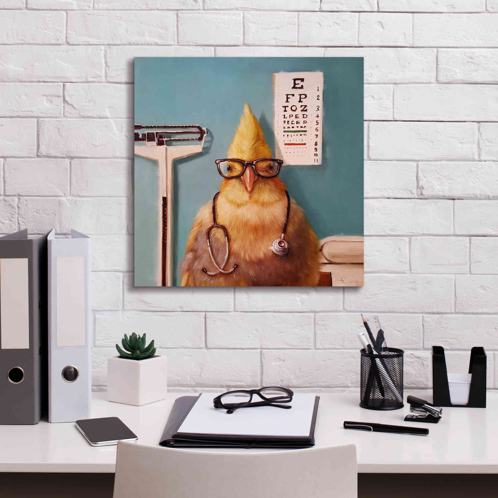 'Featherologist' by Lucia Heffernan, Canvas Wall Art,18x18