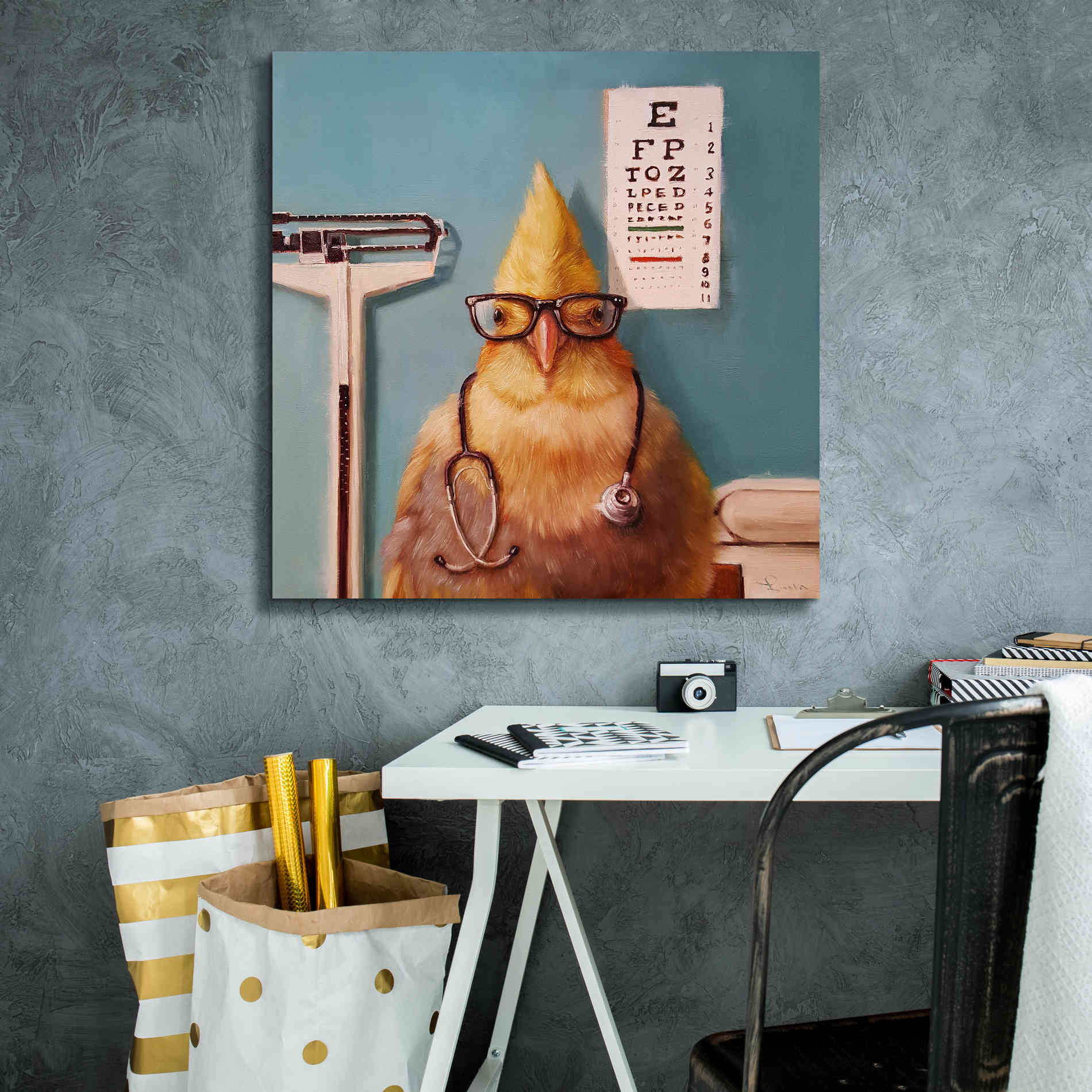 'Featherologist' by Lucia Heffernan, Canvas Wall Art,26x26