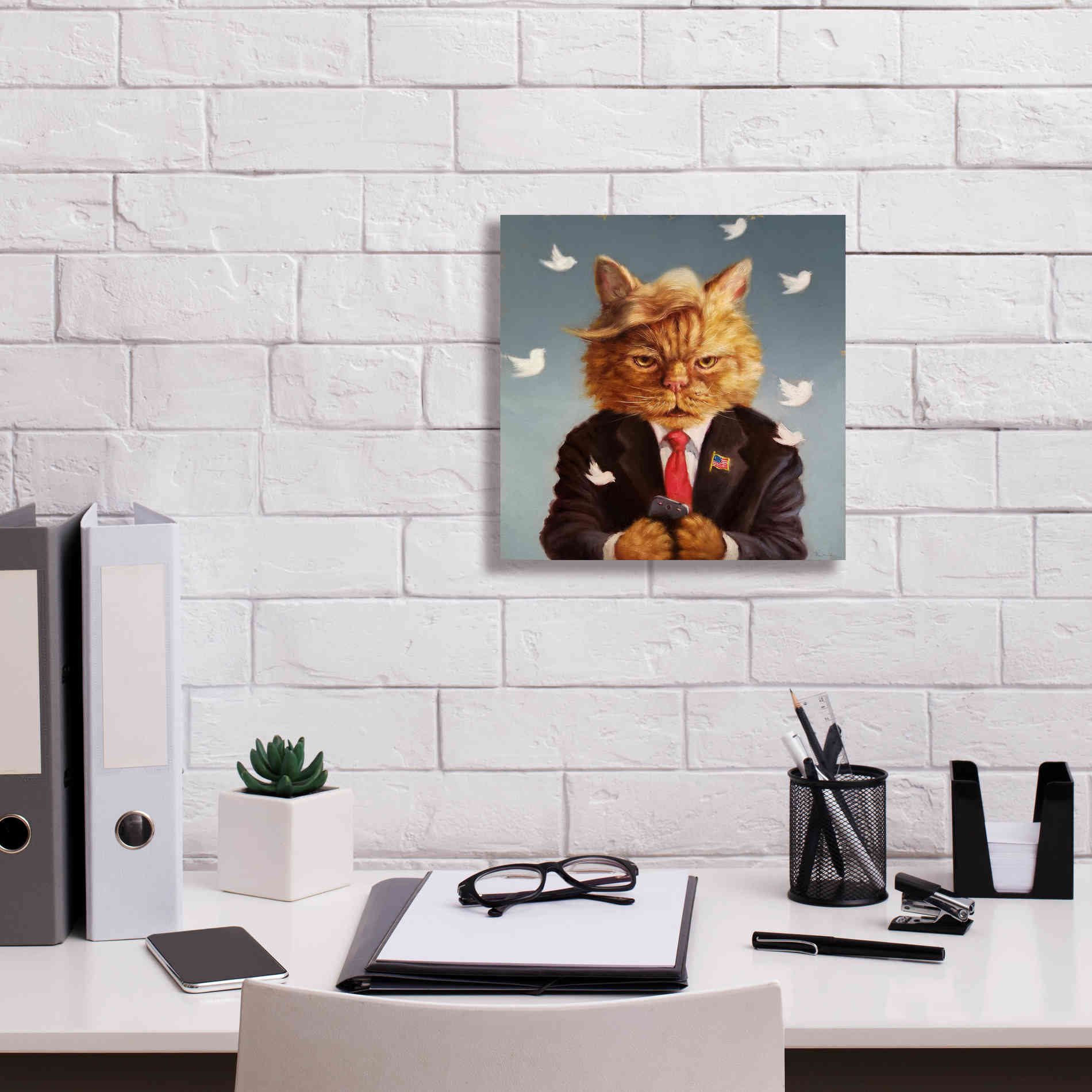 'Catty Remarks' by Lucia Heffernan, Canvas Wall Art,12x12