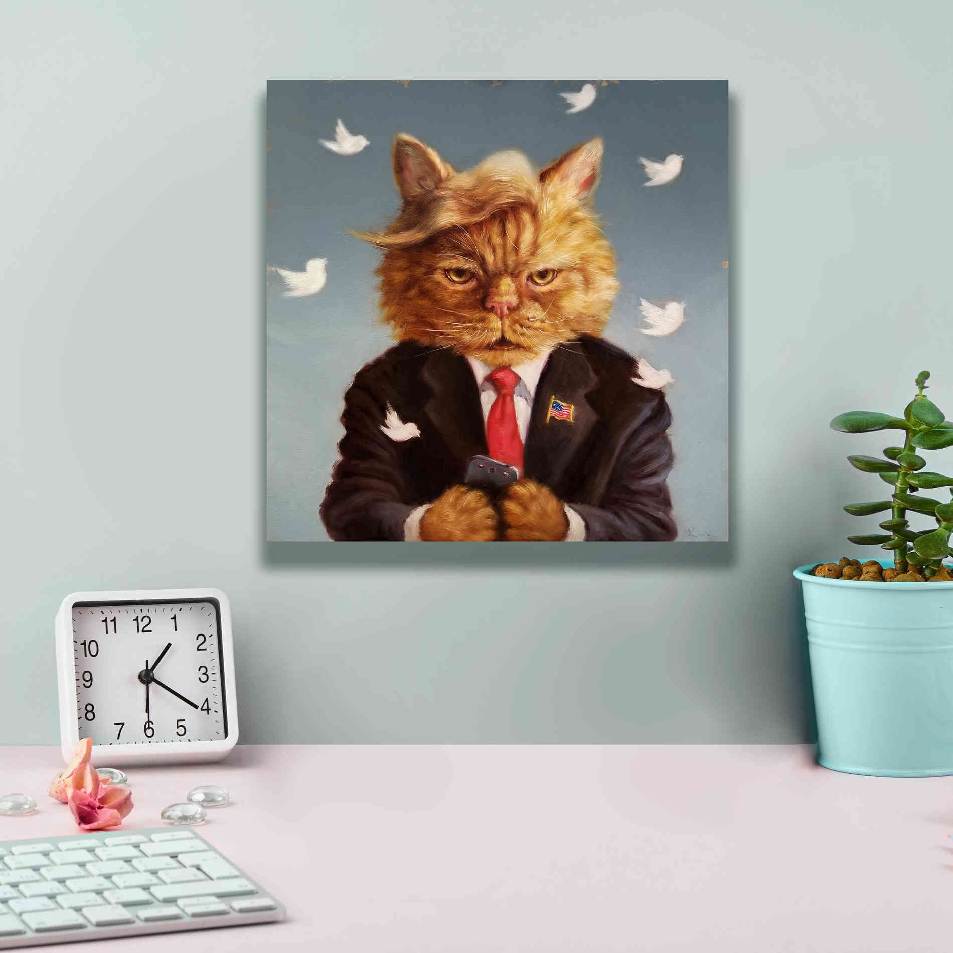 'Catty Remarks' by Lucia Heffernan, Canvas Wall Art,12x12