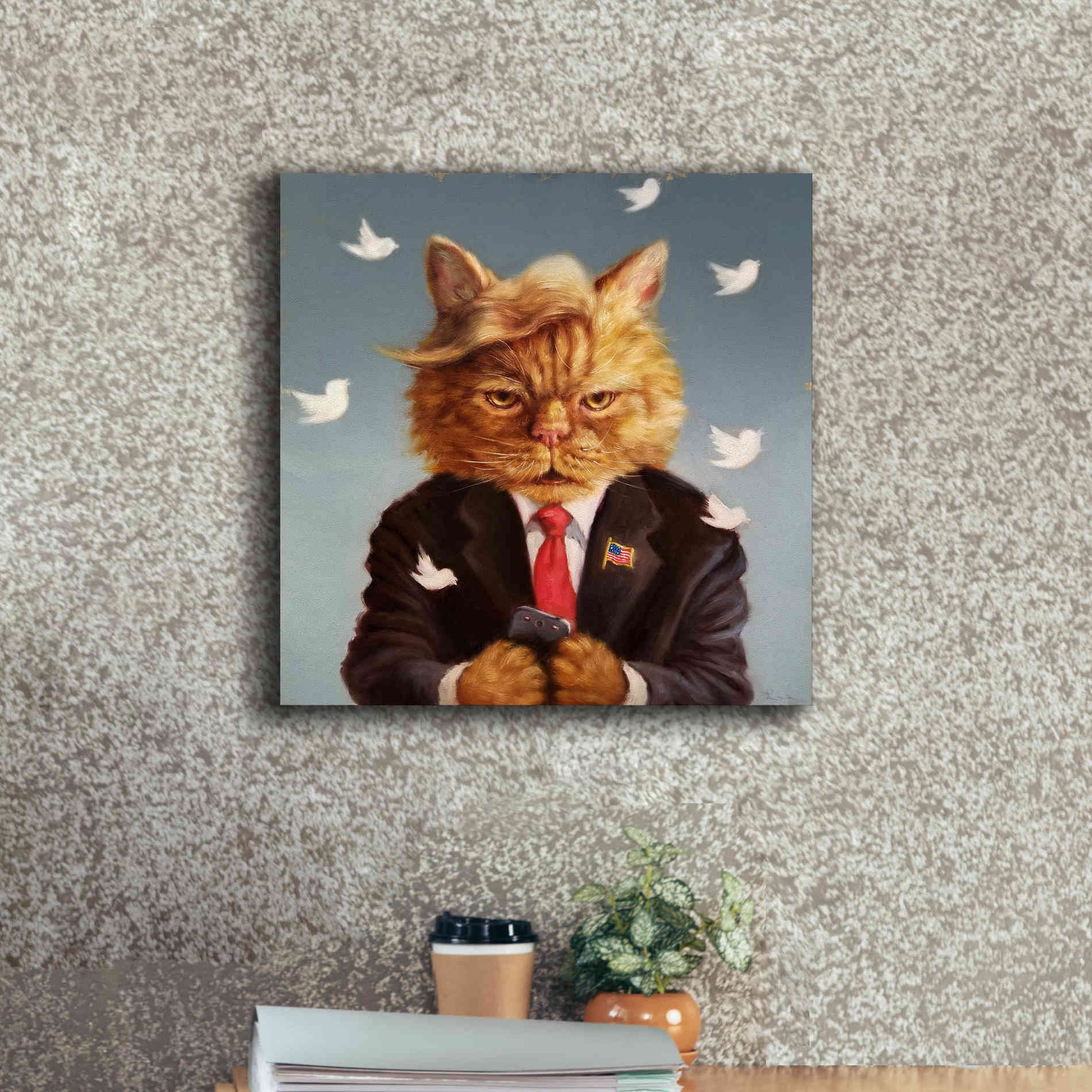 'Catty Remarks' by Lucia Heffernan, Canvas Wall Art,18x18