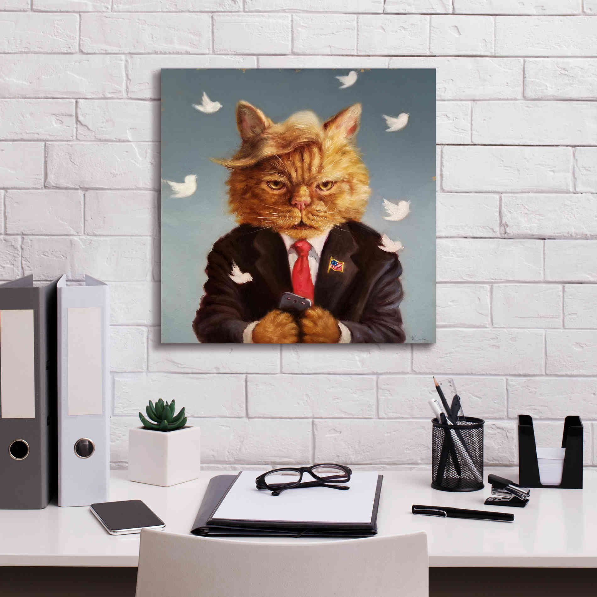 'Catty Remarks' by Lucia Heffernan, Canvas Wall Art,18x18