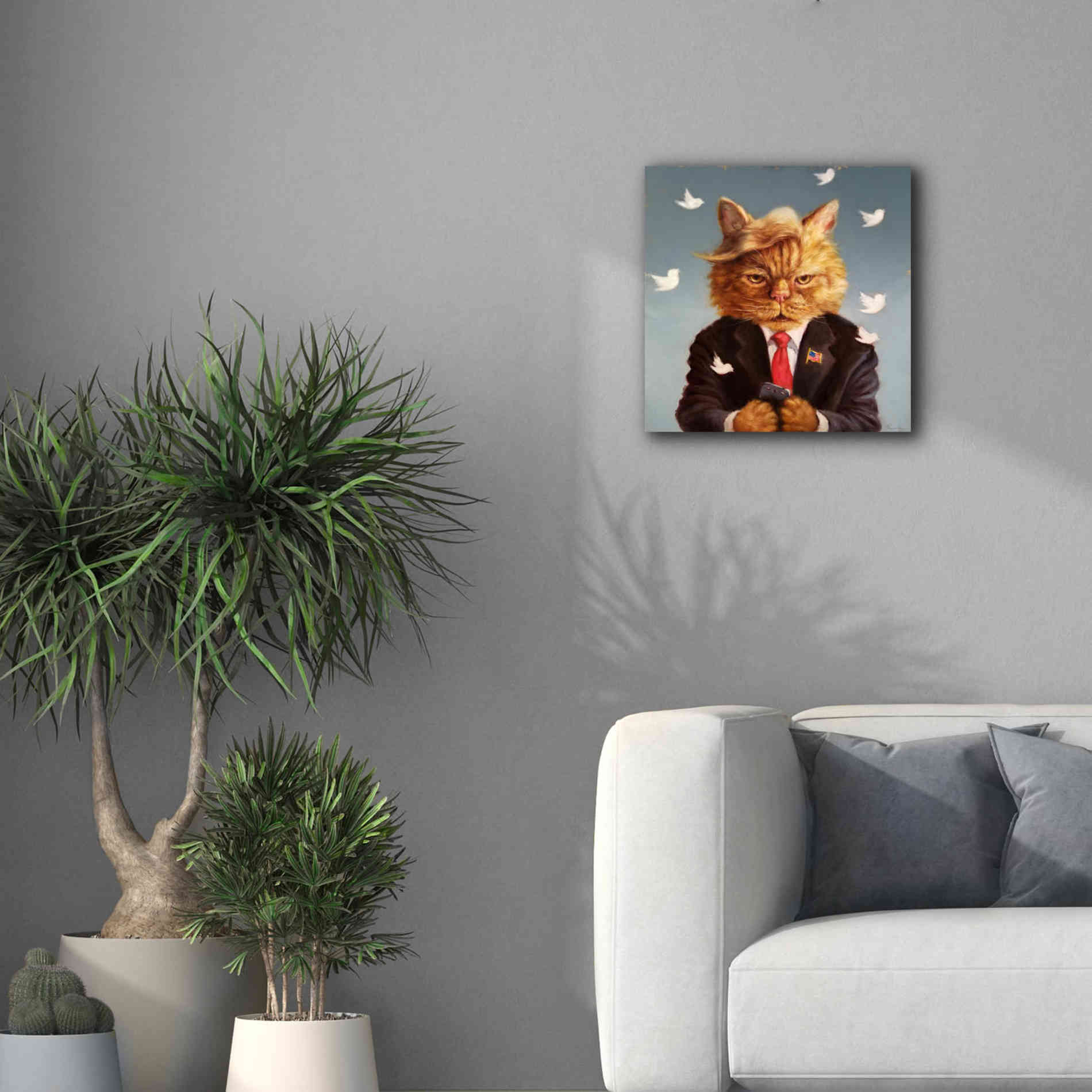 'Catty Remarks' by Lucia Heffernan, Canvas Wall Art,18x18