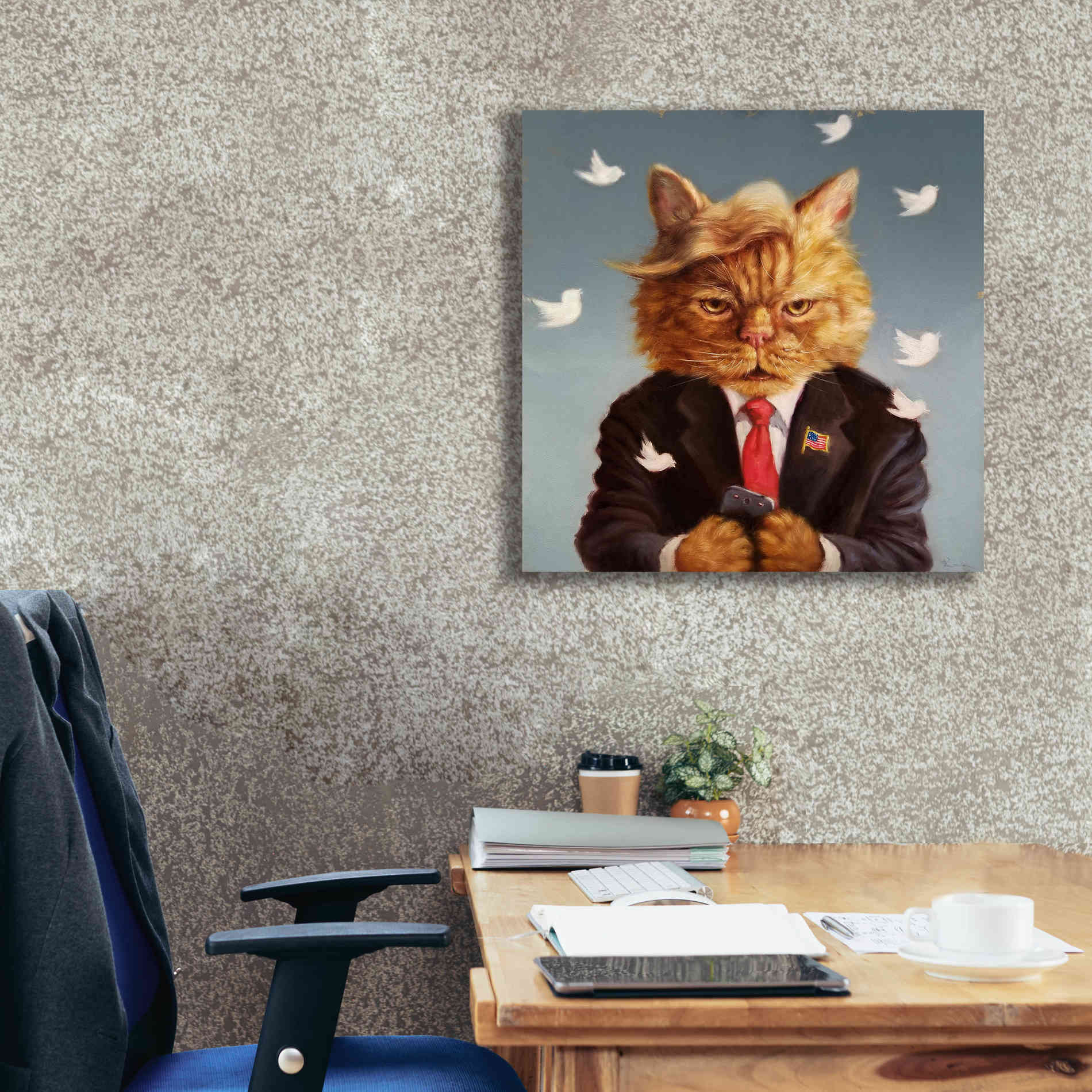 'Catty Remarks' by Lucia Heffernan, Canvas Wall Art,26x26