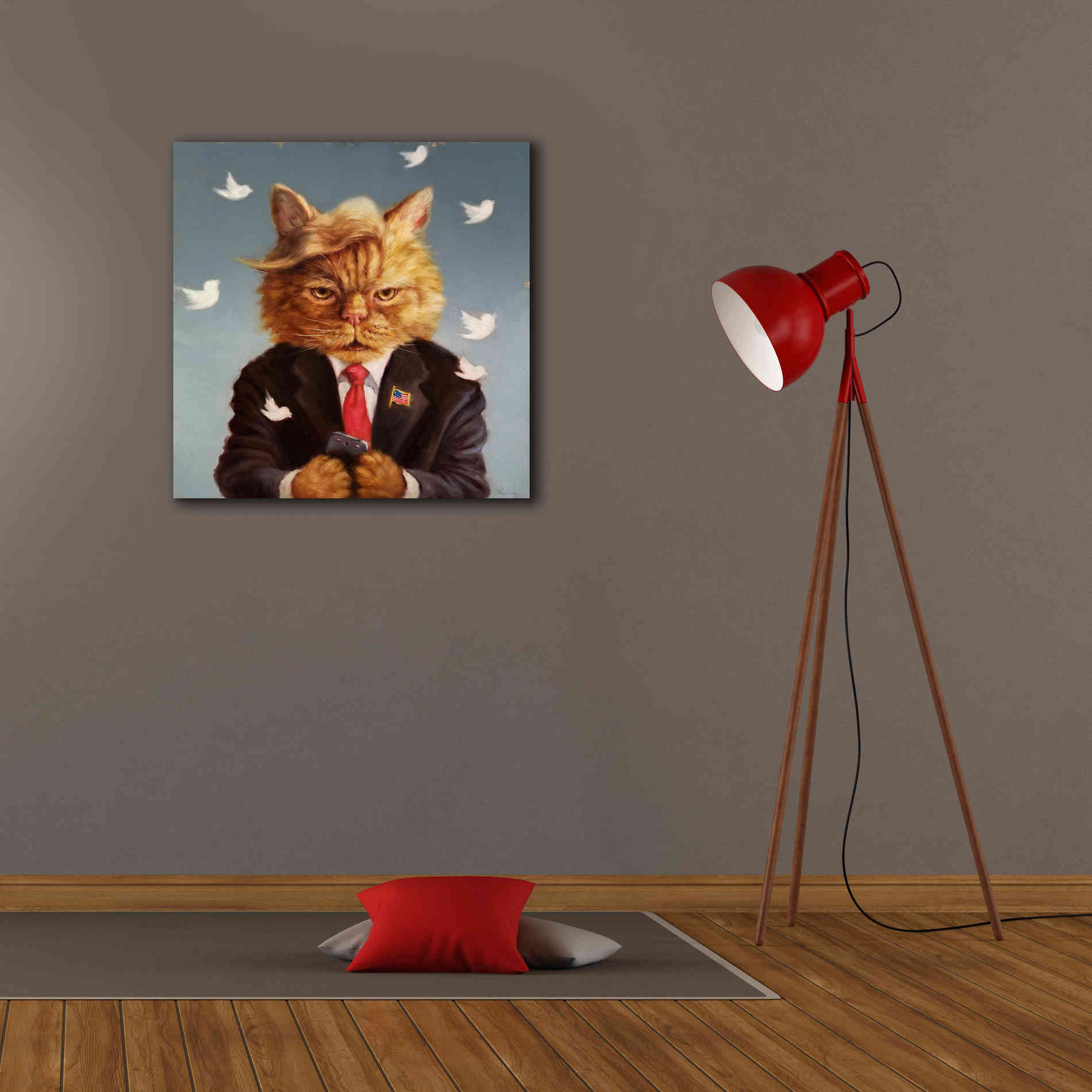 'Catty Remarks' by Lucia Heffernan, Canvas Wall Art,26x26