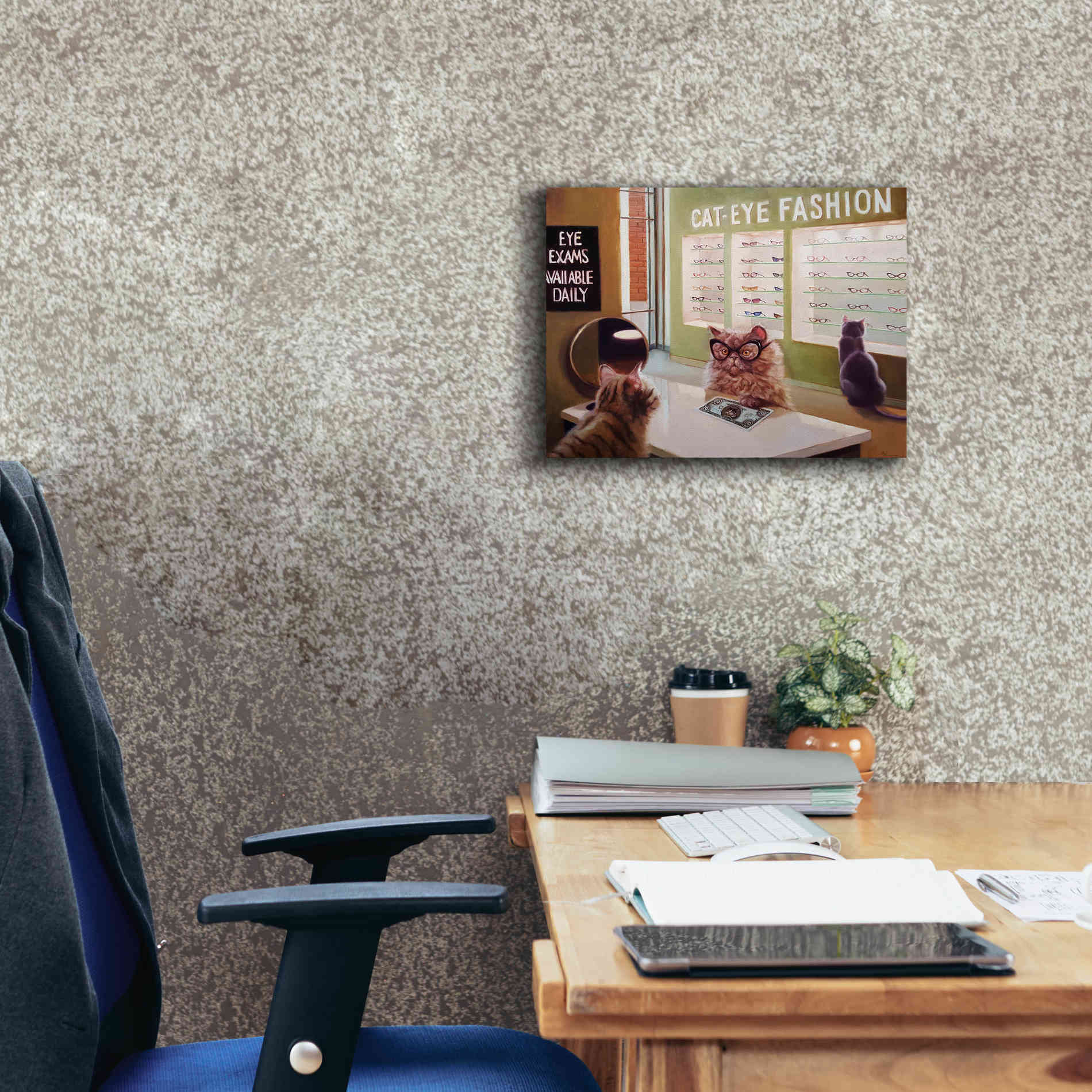 'Feline Optical' by Lucia Heffernan, Canvas Wall Art,16x12